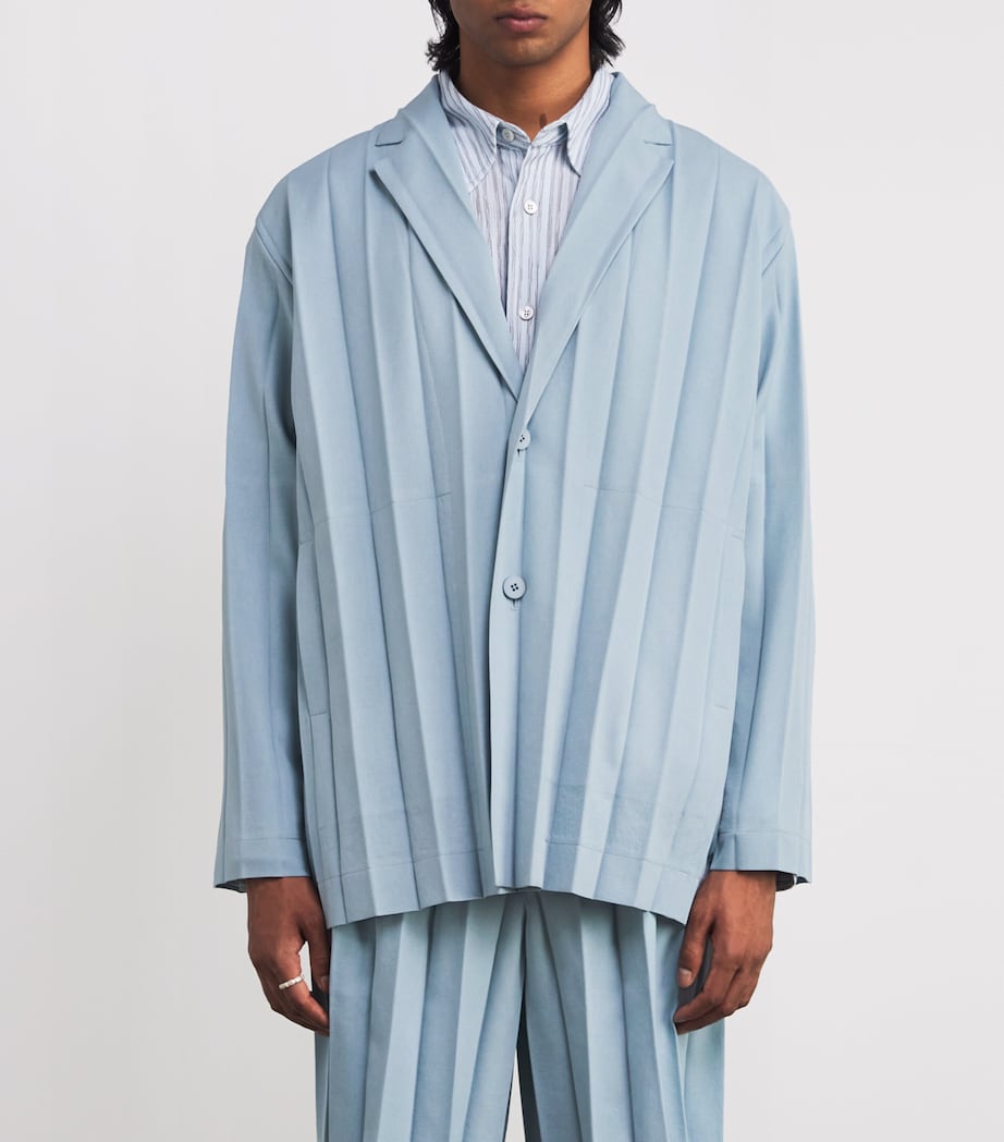 Pleated Edge Ensemble Blazer 72-BLUE Image 3