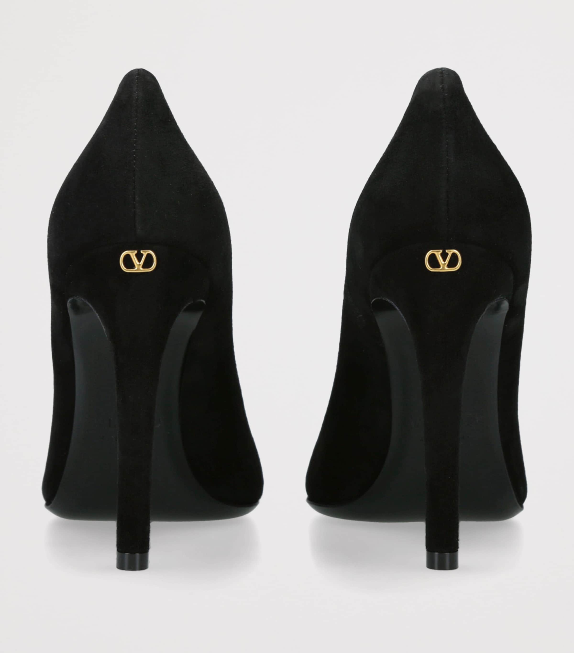 Valentino Garavani Leather Revele Peep-Toe Heels 105 Blk/other Image 2
