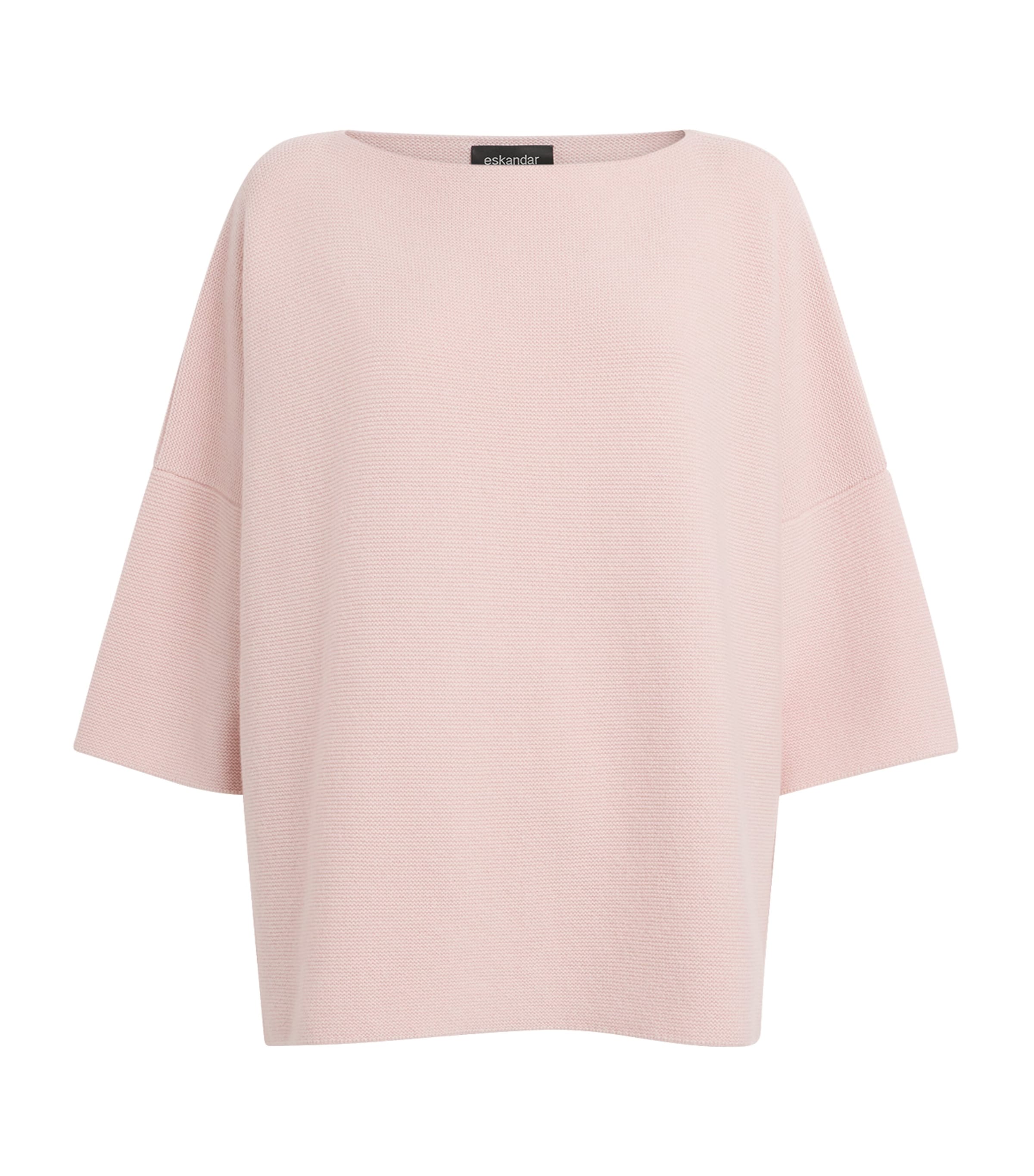 Eskandar Cashmere Slash-sleeve Sweater In Pink