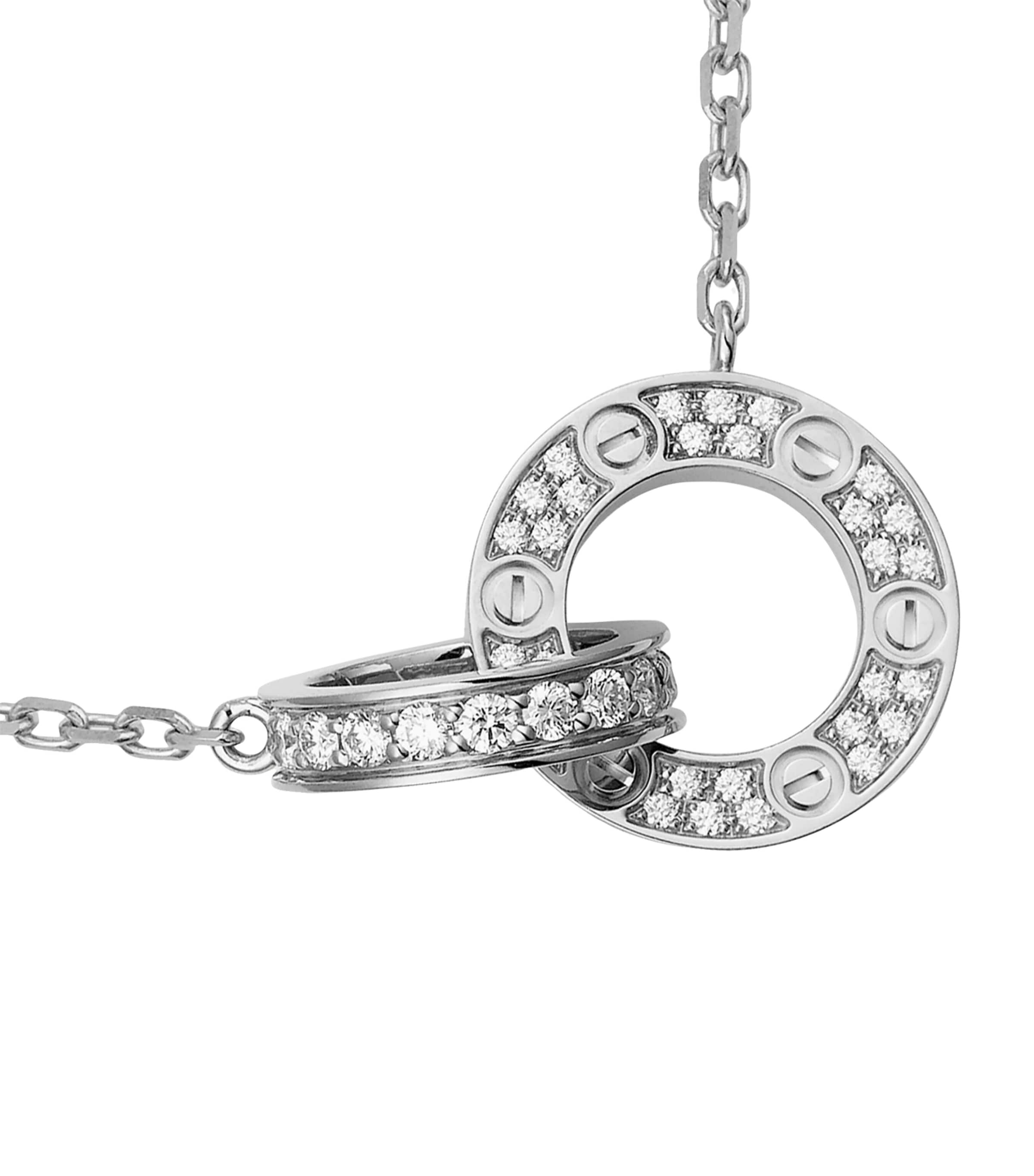 White Gold Interlocking LOVE Necklace WHITE GOLD Image 3