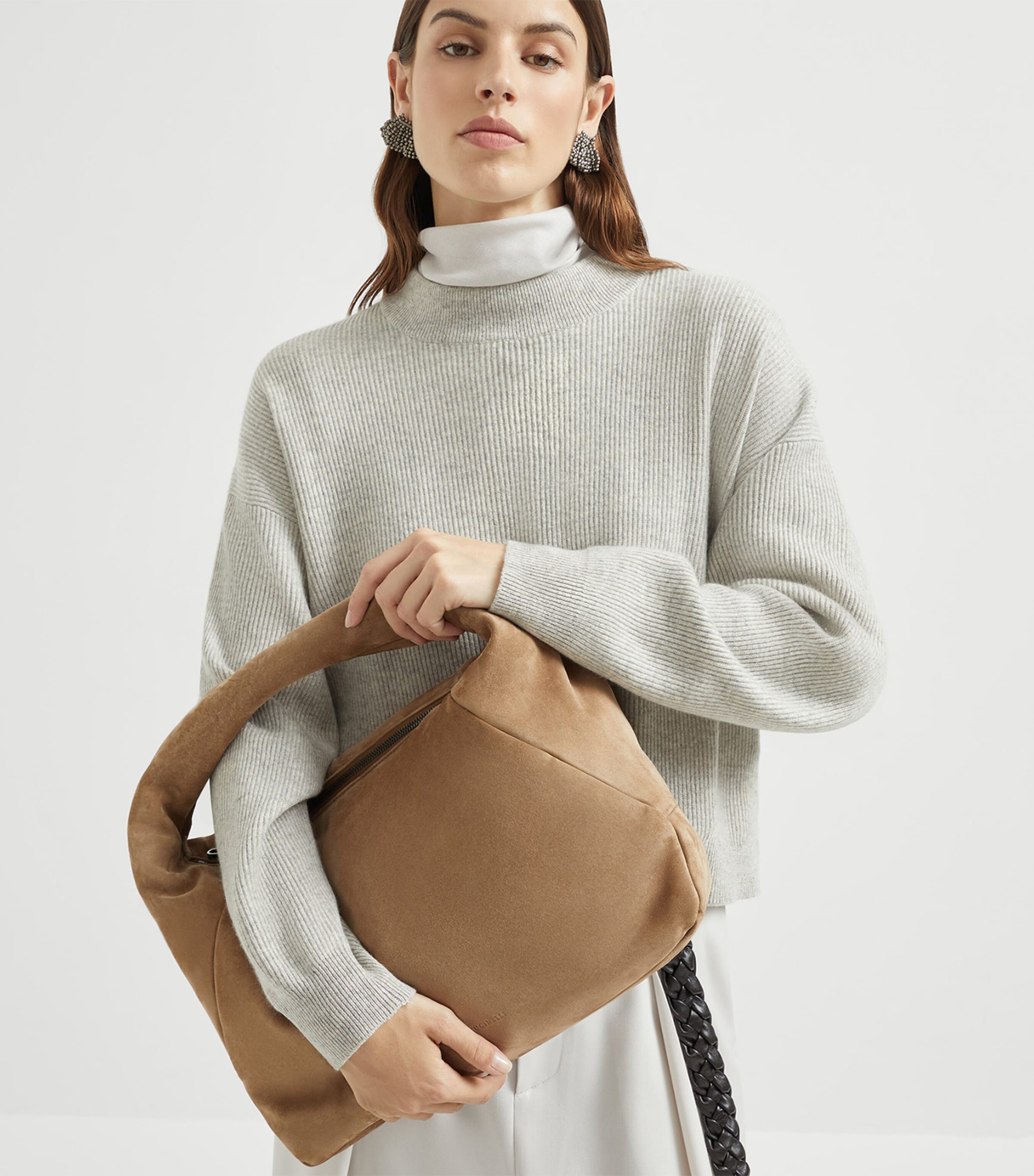 Suede Duo Top-Handle Bag C2767 Image 2