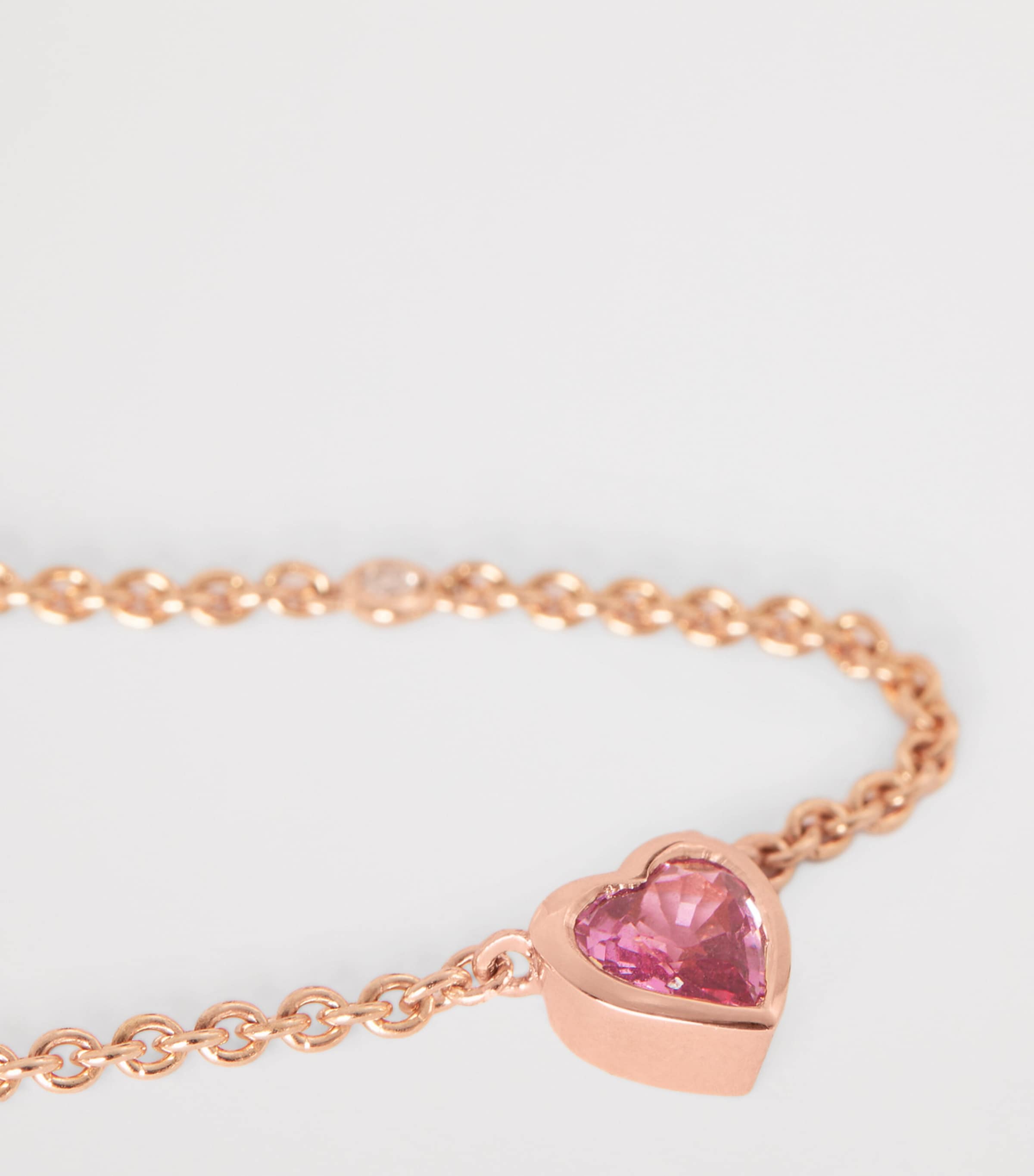 Rose Gold, Sapphire and Diamond Heart Necklace ROSE GOLD Image 5