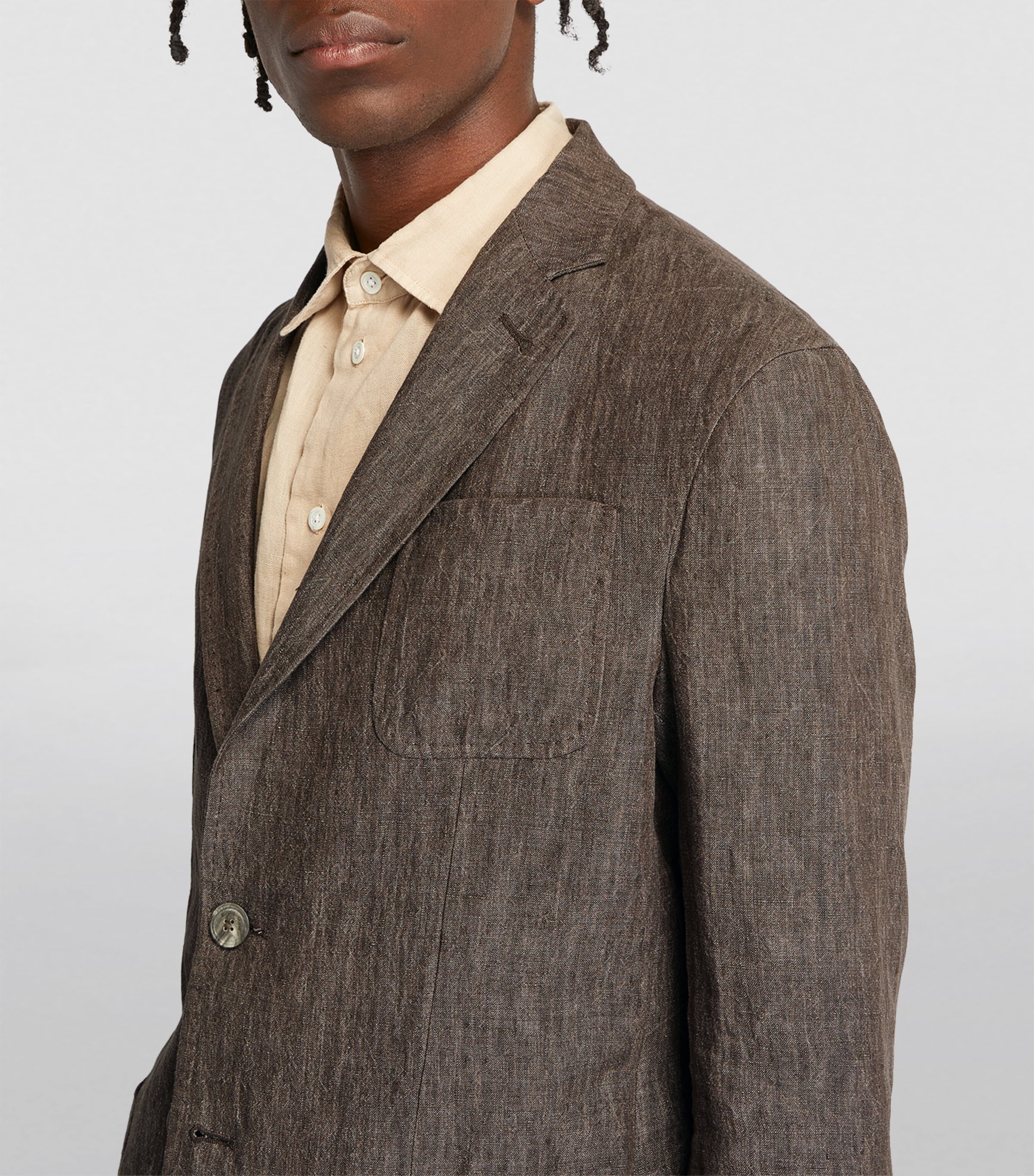 Linen Single-Breasted Blazer 444 Image 6