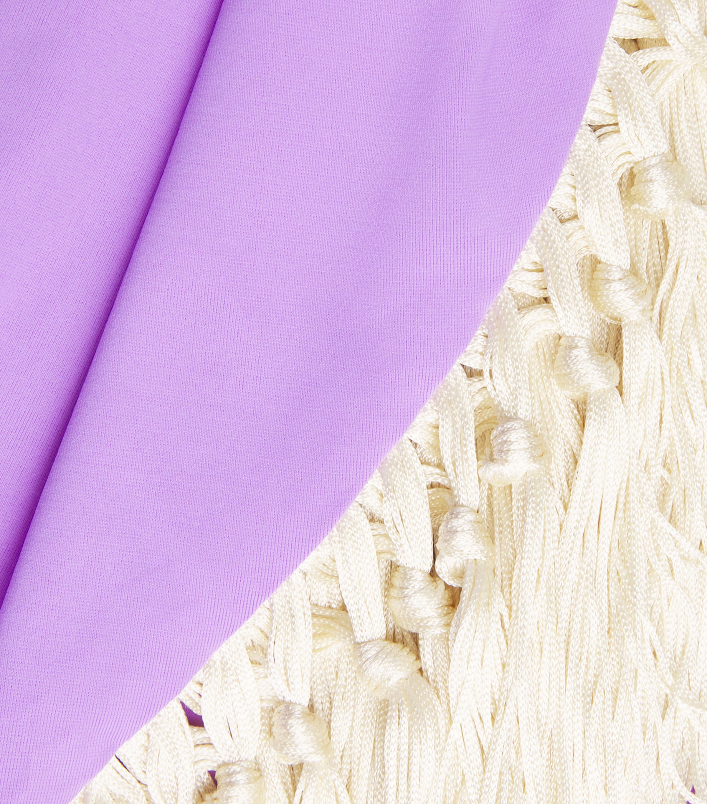 Taller Marmo Womens Pareo-Detail Yacare Swimsuit Lavender Ivory Image 5
