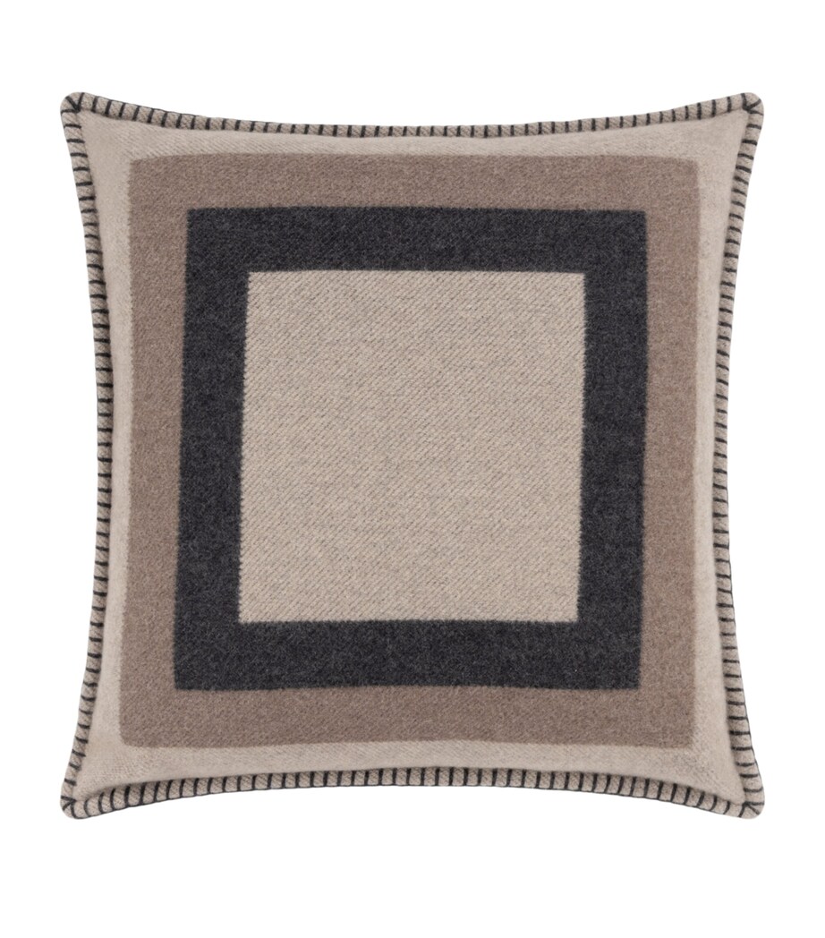 Begg x Co Lambswool-Cashmere Valatzu Josef Cushion (51cm x 51cm) Dark Natural Image 1