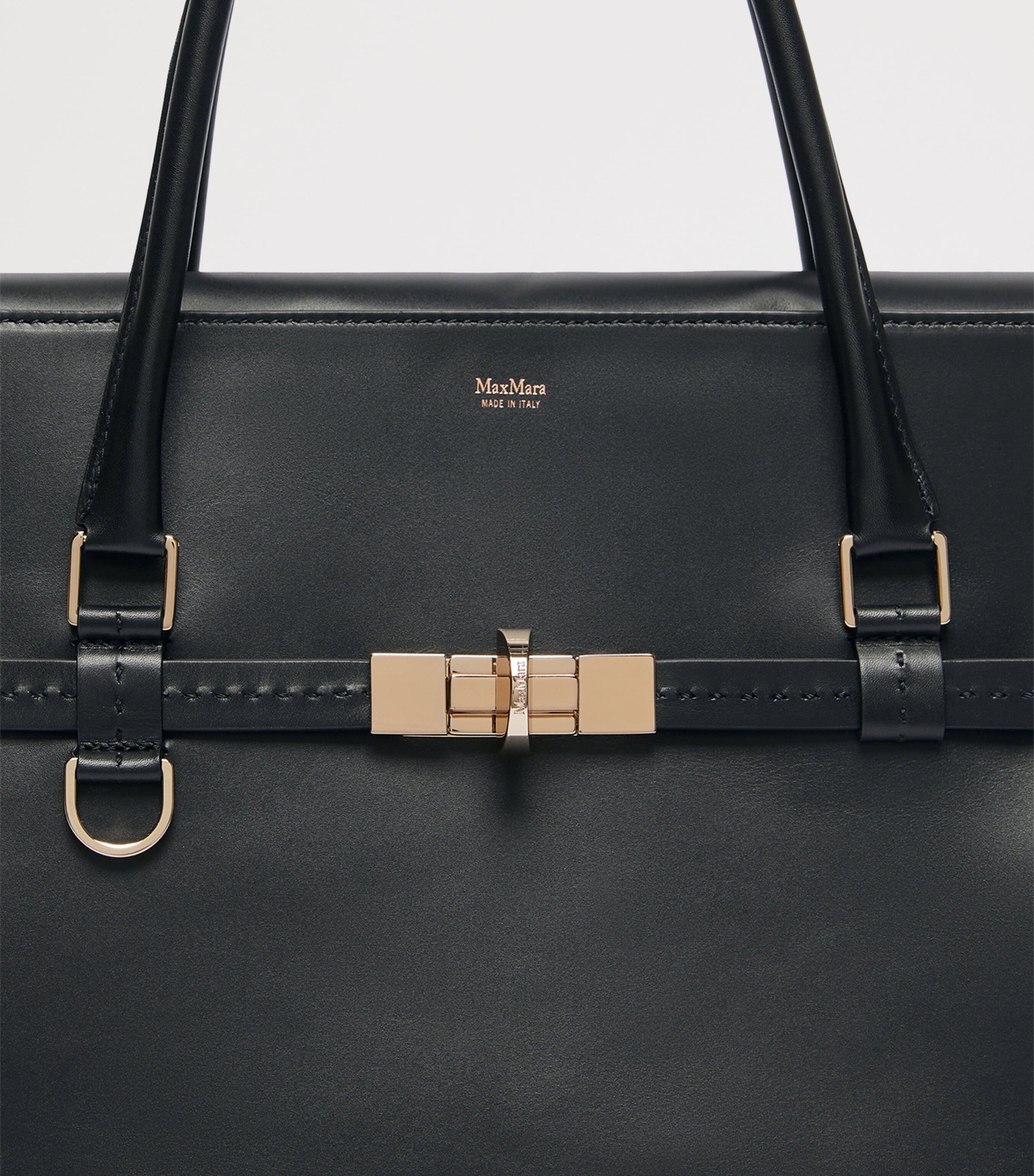 Medium Leather Margaux Top-Handle Bag BLACK Image 7