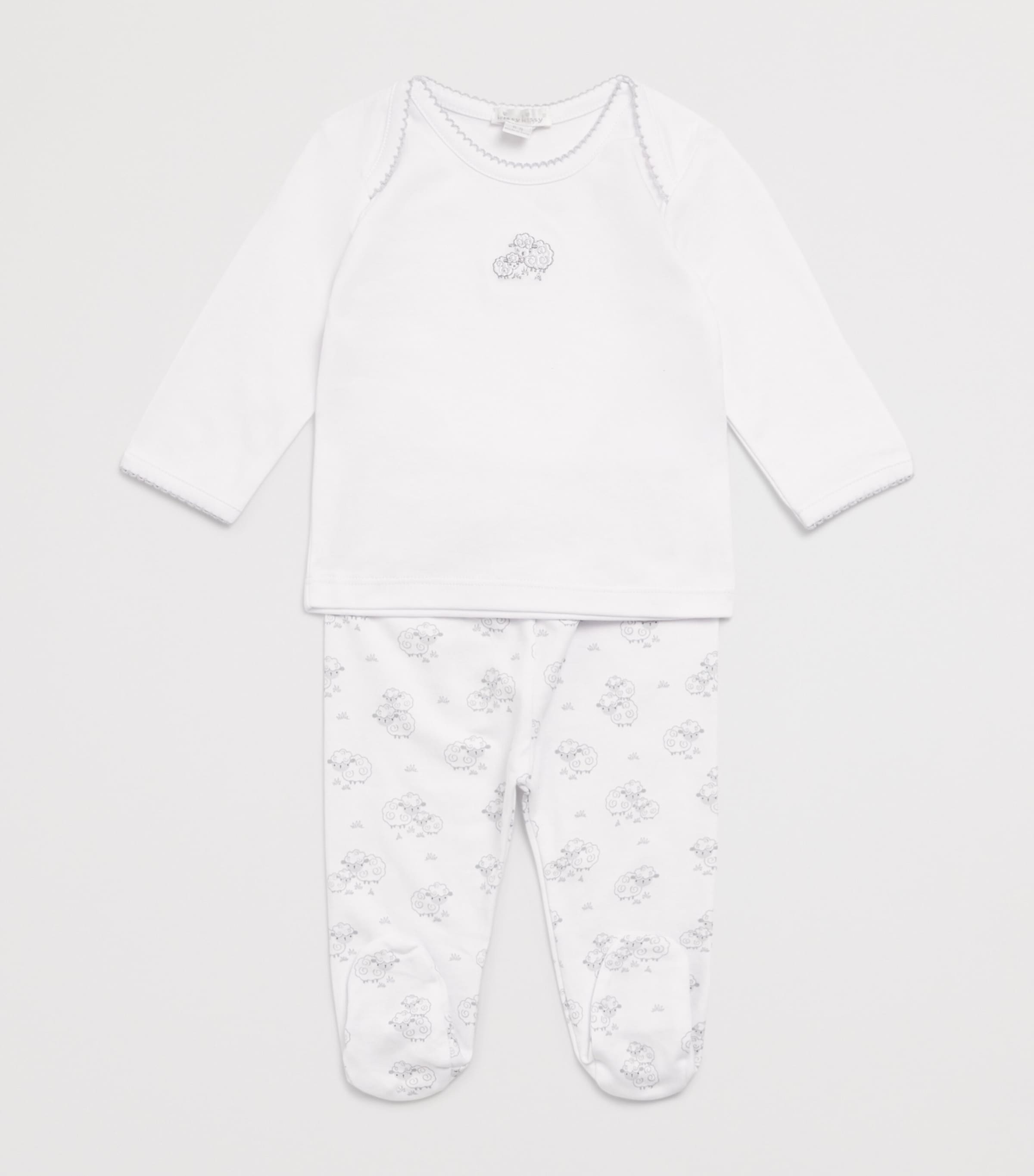 Pima Cotton Sweet Sheep Top and Footed Leggings Set (Newborn-9 Months) K030SILVER Image 3
