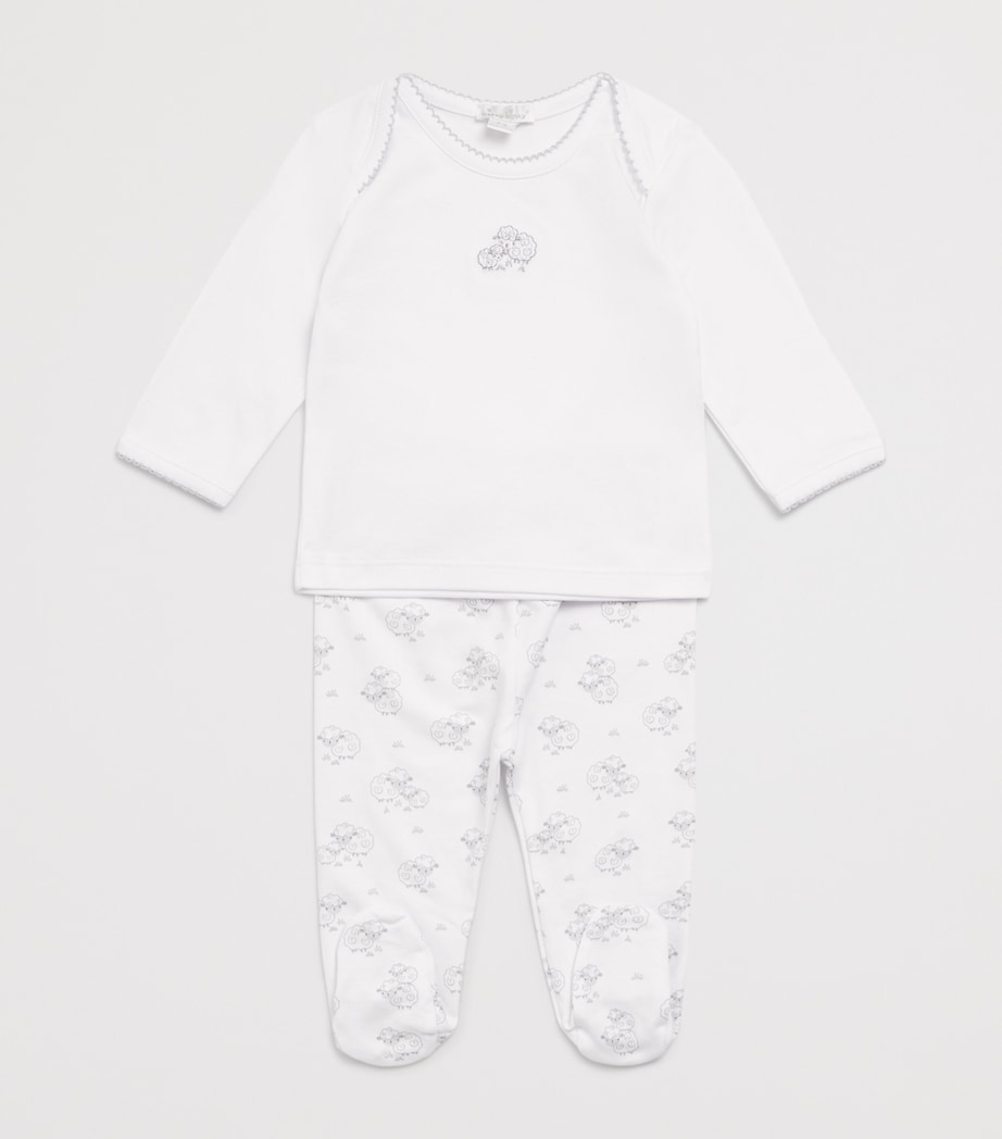 Pima Cotton Sweet Sheep Top and Footed Leggings Set (Newborn-9 Months) K030SILVER Image 3