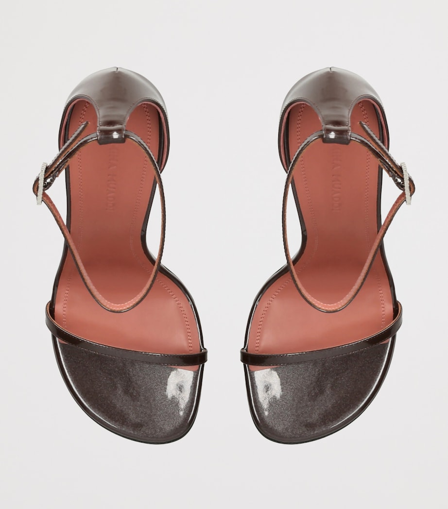 Patent Leather Barbara Heeled Sandals 105 BROWN Image 4