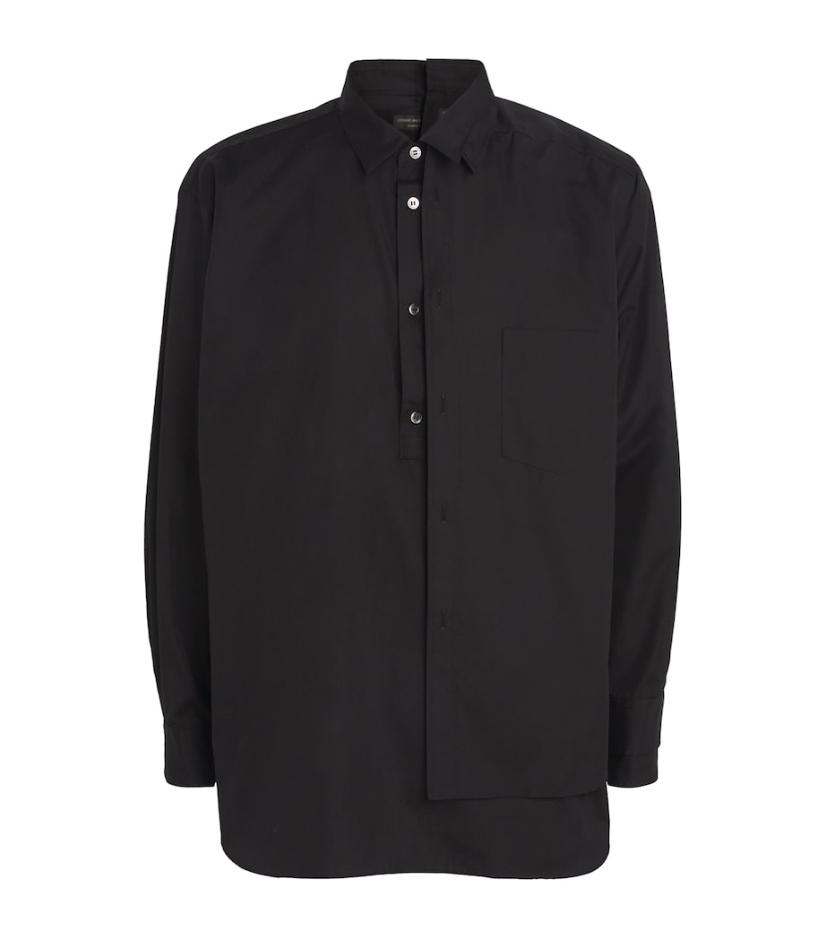 Cotton Panel-Overlay Shirt BLACK Image 1