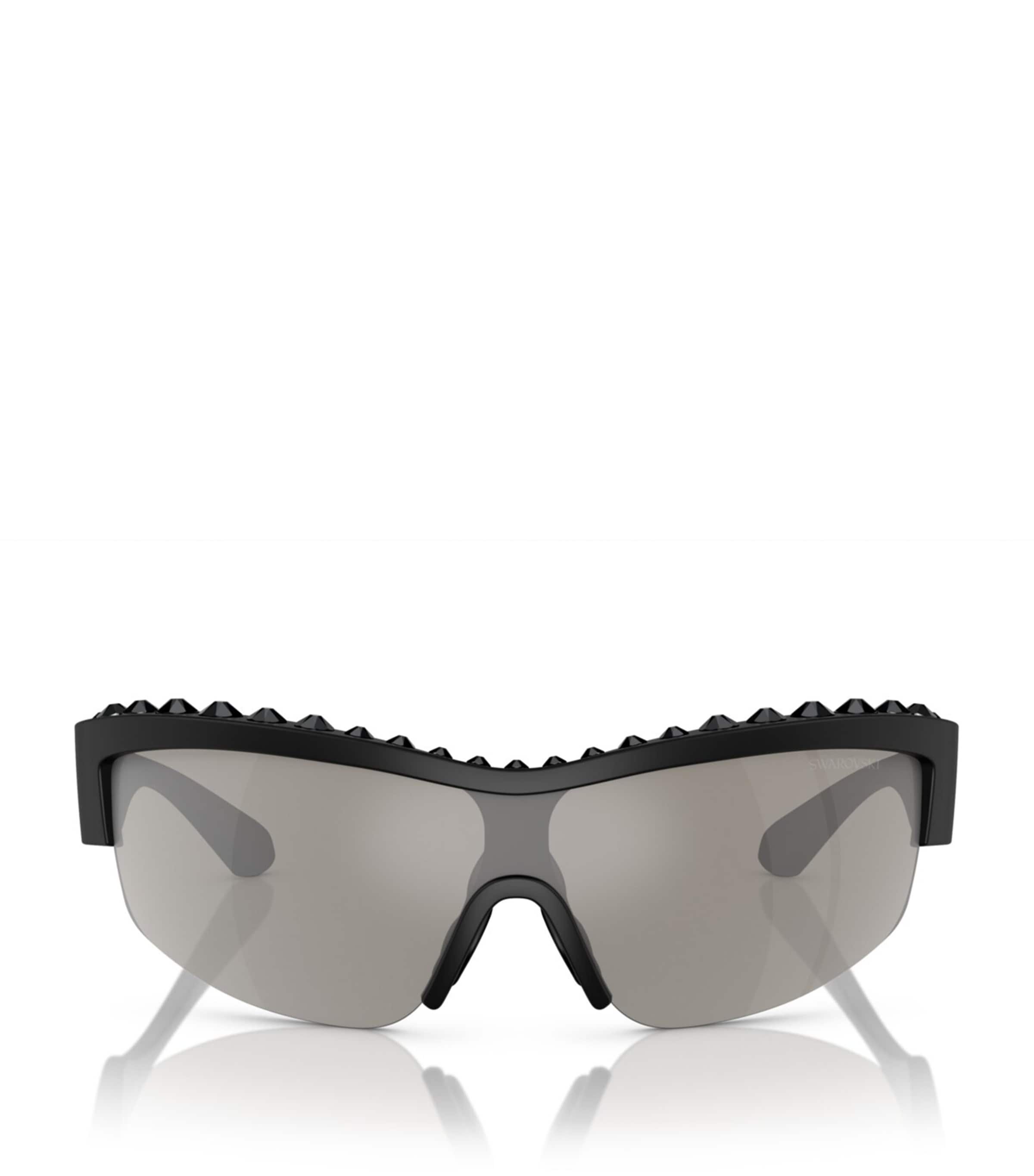 Swarovski Sk6014 Branded Irregular-frame Acetate Sunglasses In Black