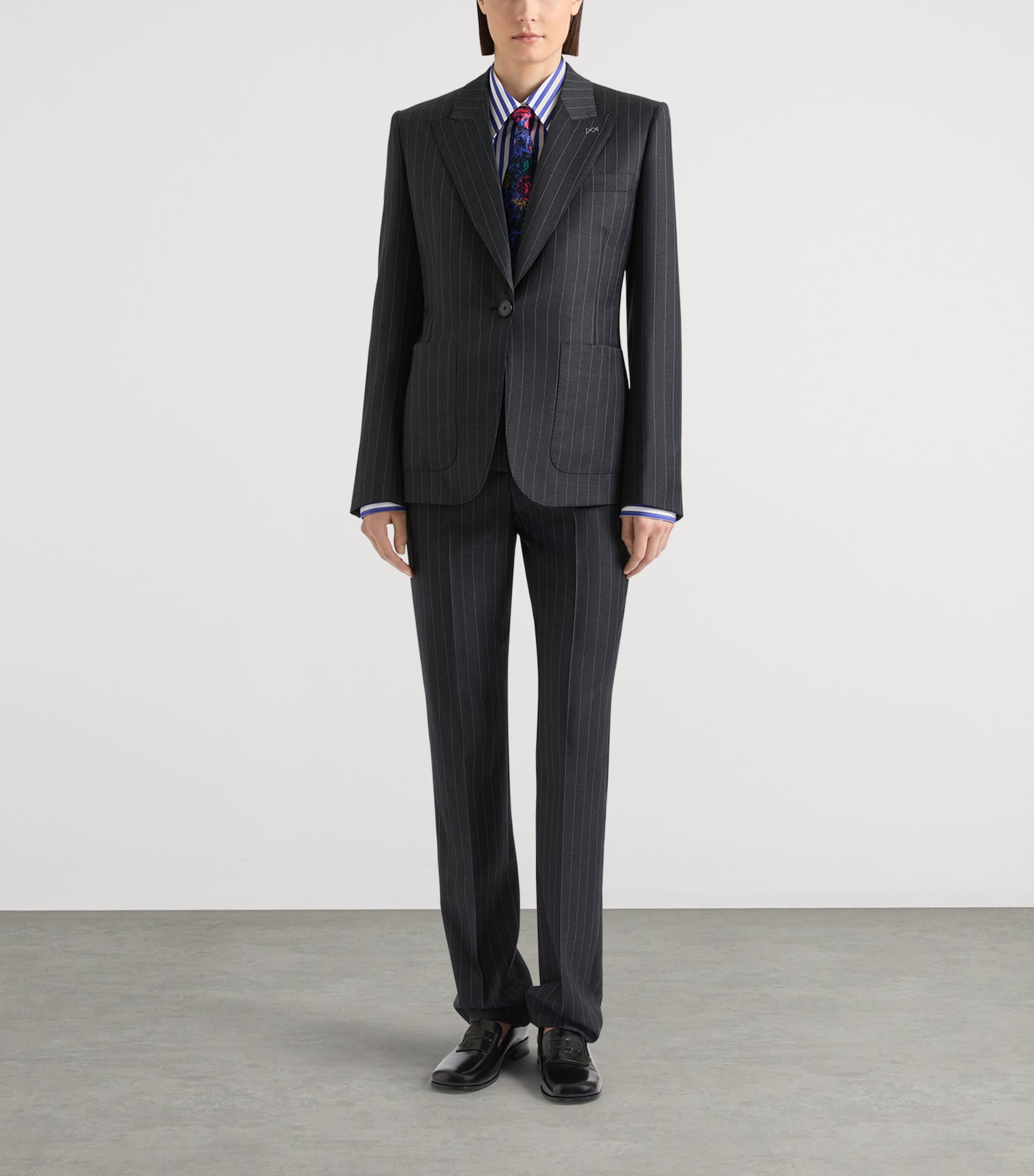 Givenchy Womens Wool Pinstripe Single-Breasted Blazer Image 2