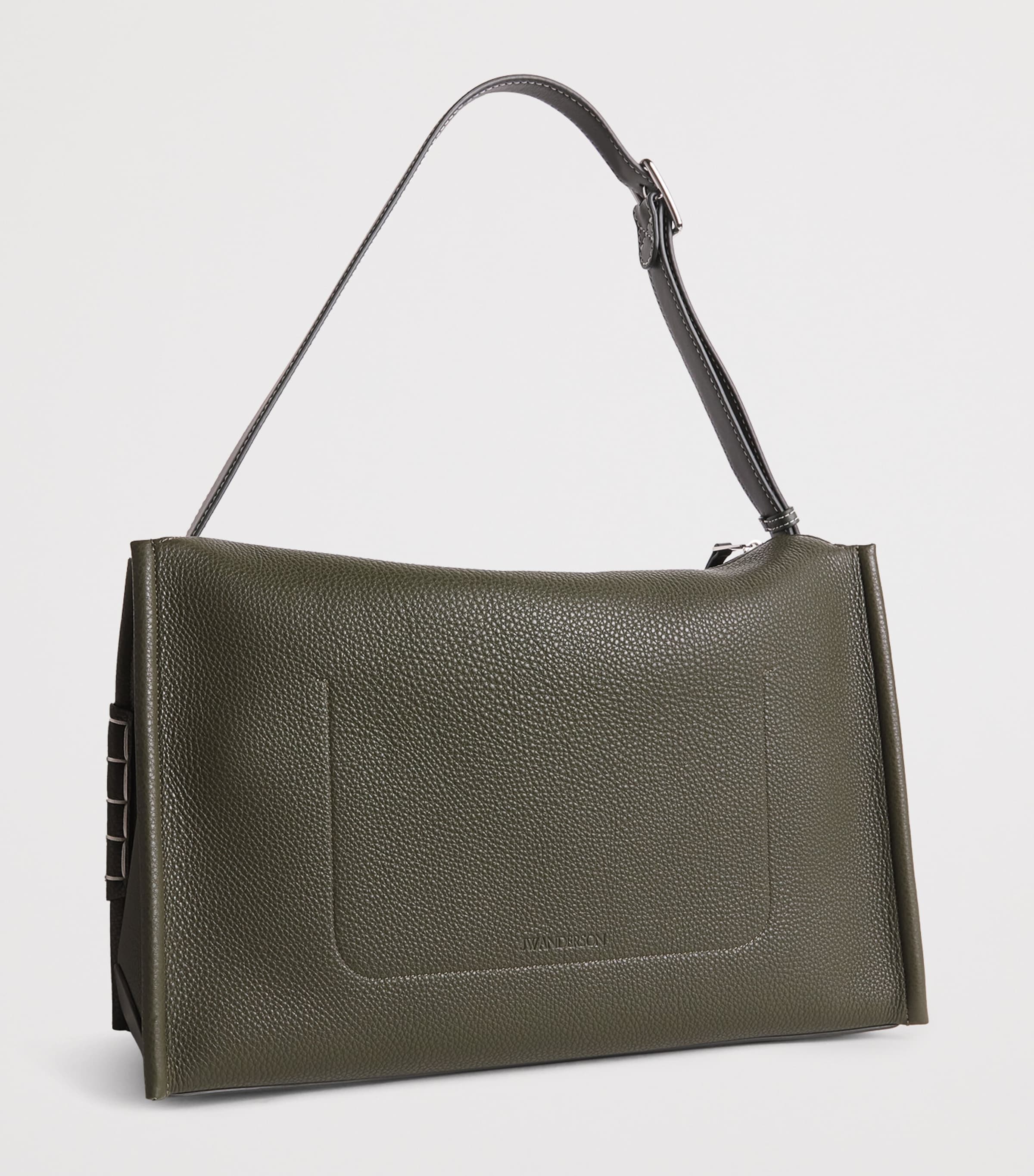 JW Anderson Leather Loafer Messenger Bag Khaki Image 3