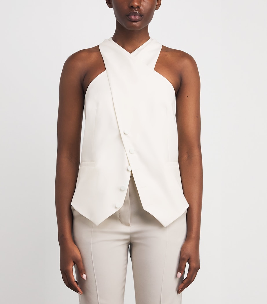 Asymmetric Tie Waistcoat WHITE Image 3