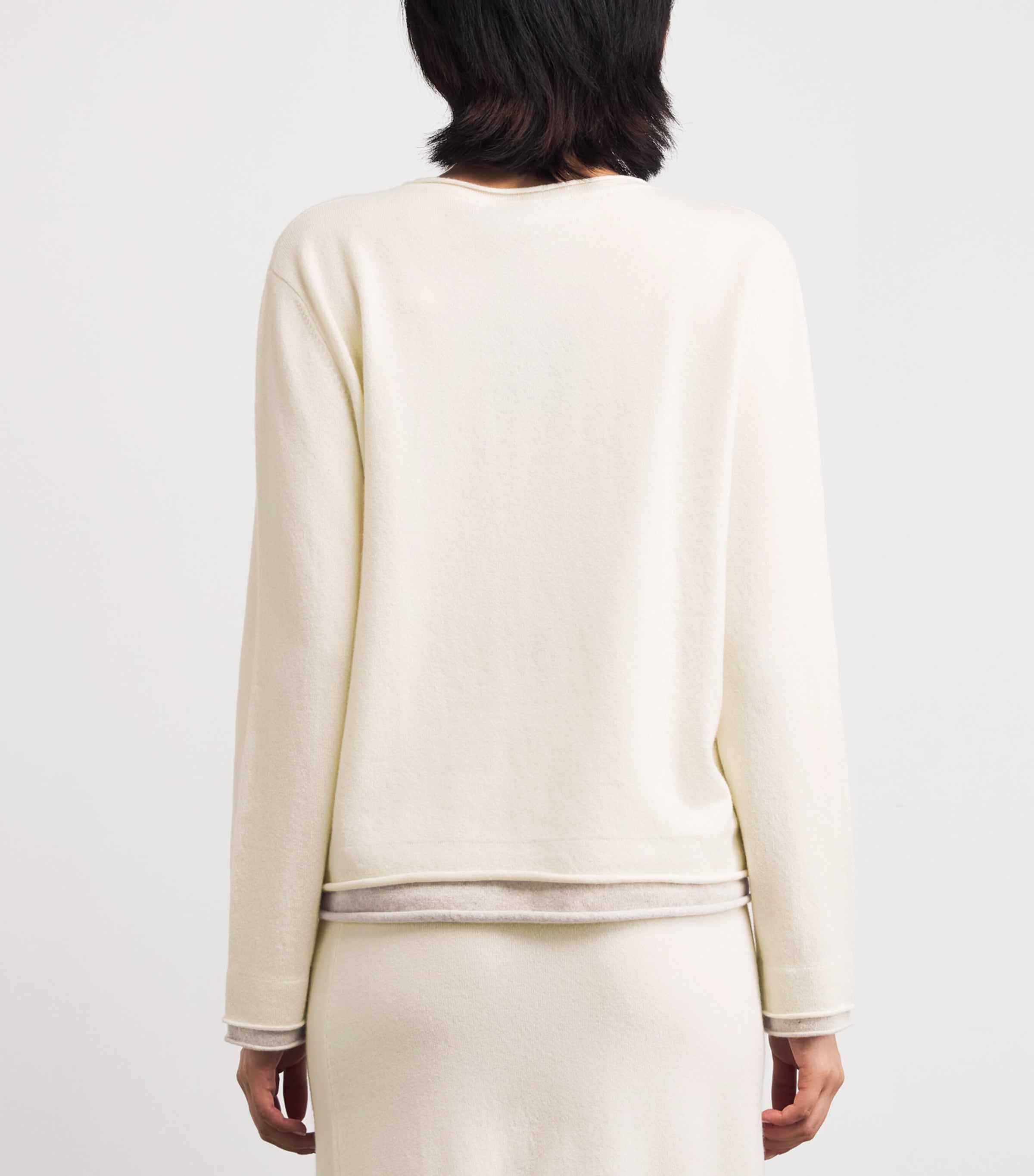 Cashmere Double Layer Sweater IVORY Image 4