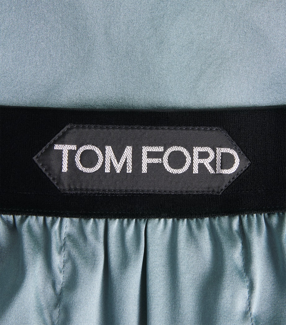 Stretch-Silk Printed Boxer Shorts 424 TEAL Image 5