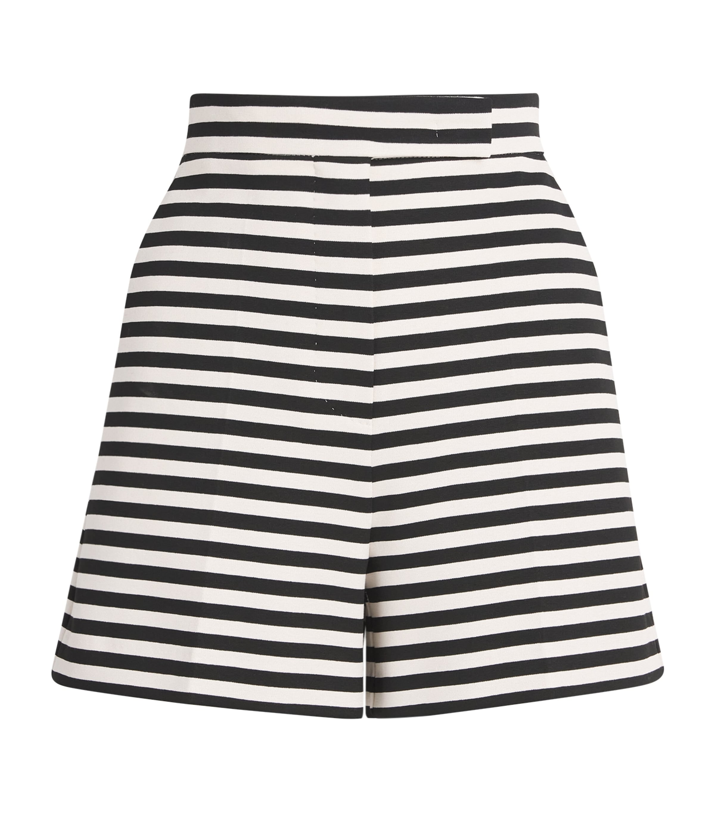 Max Mara Jersey Stripe Shorts In Neutral