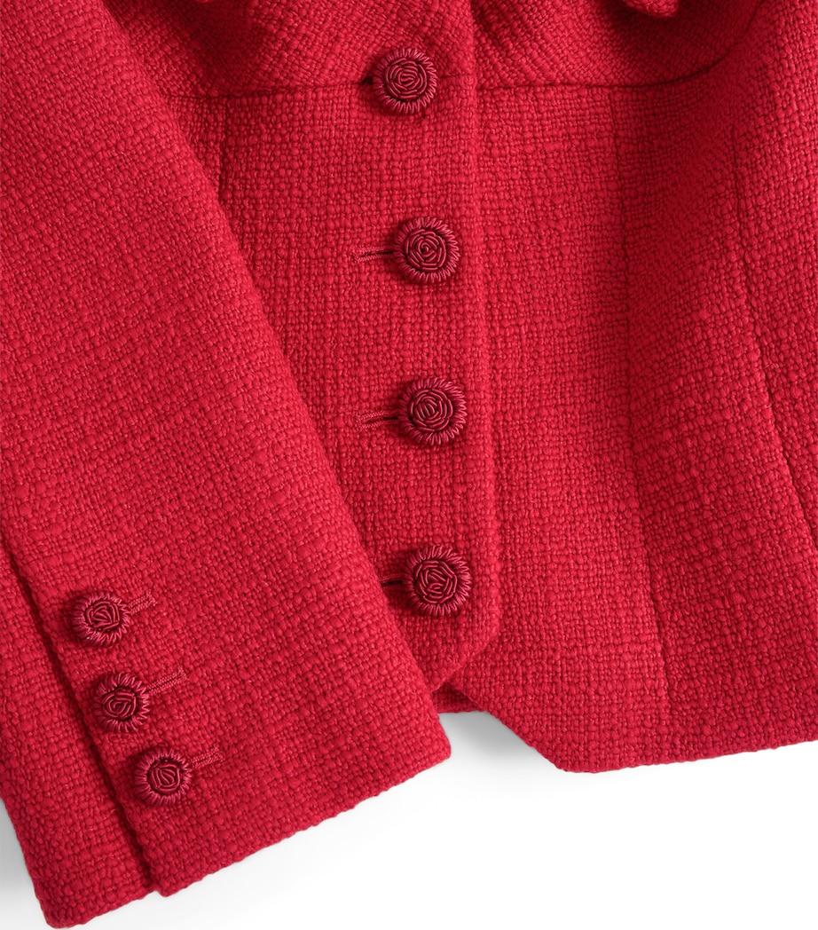 Virgin Wool-Blend Bow Blazer R9M Image 7