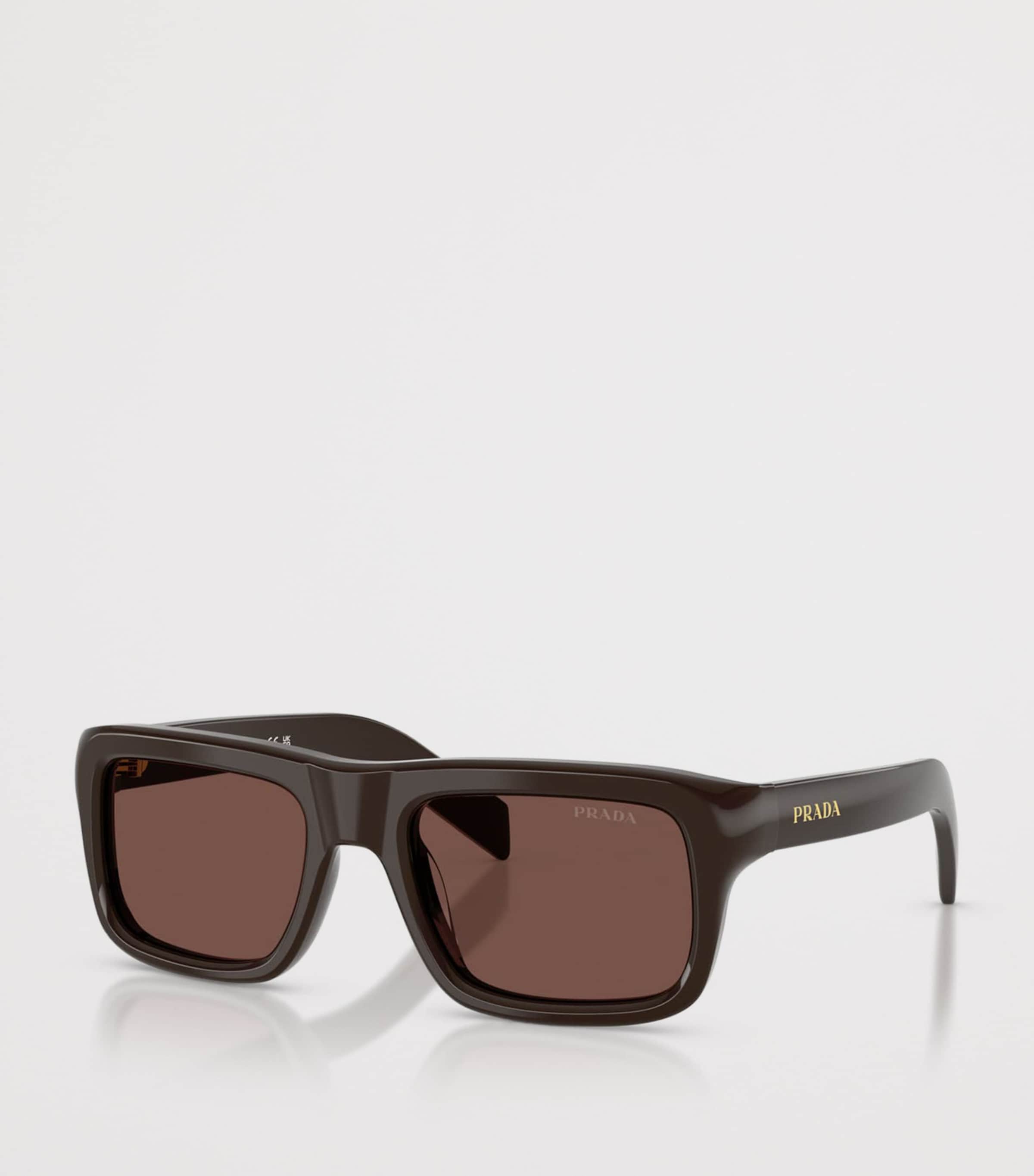 Prada Acetate Square Sunglasses Brown Image 2