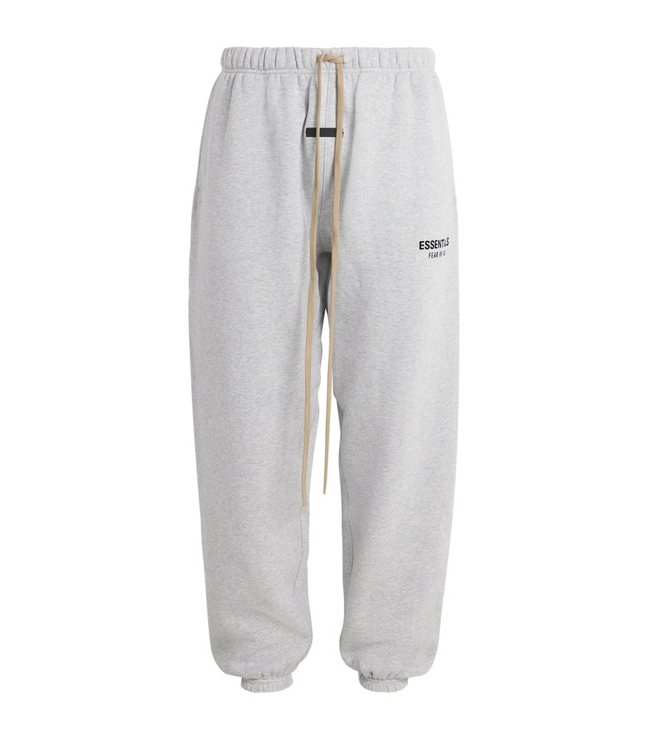 FEAR OF GOD ESSENTIALS Mens Cotton-Blend Logo Sweatpants Light Heather Gray Image 1