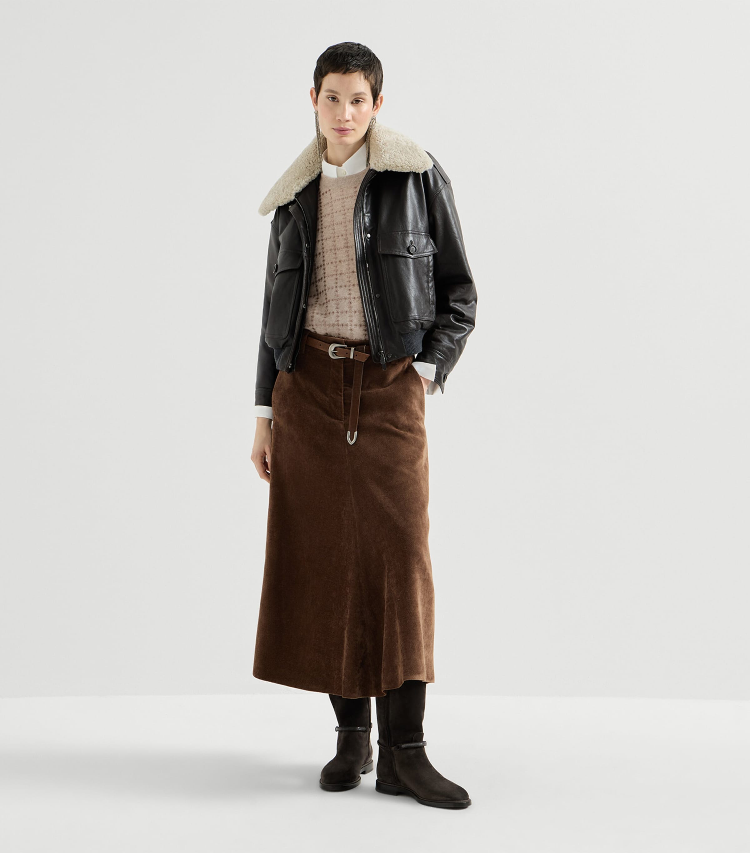 Brunello Cucinelli Womens Corduroy Maxi Skirt Image 2