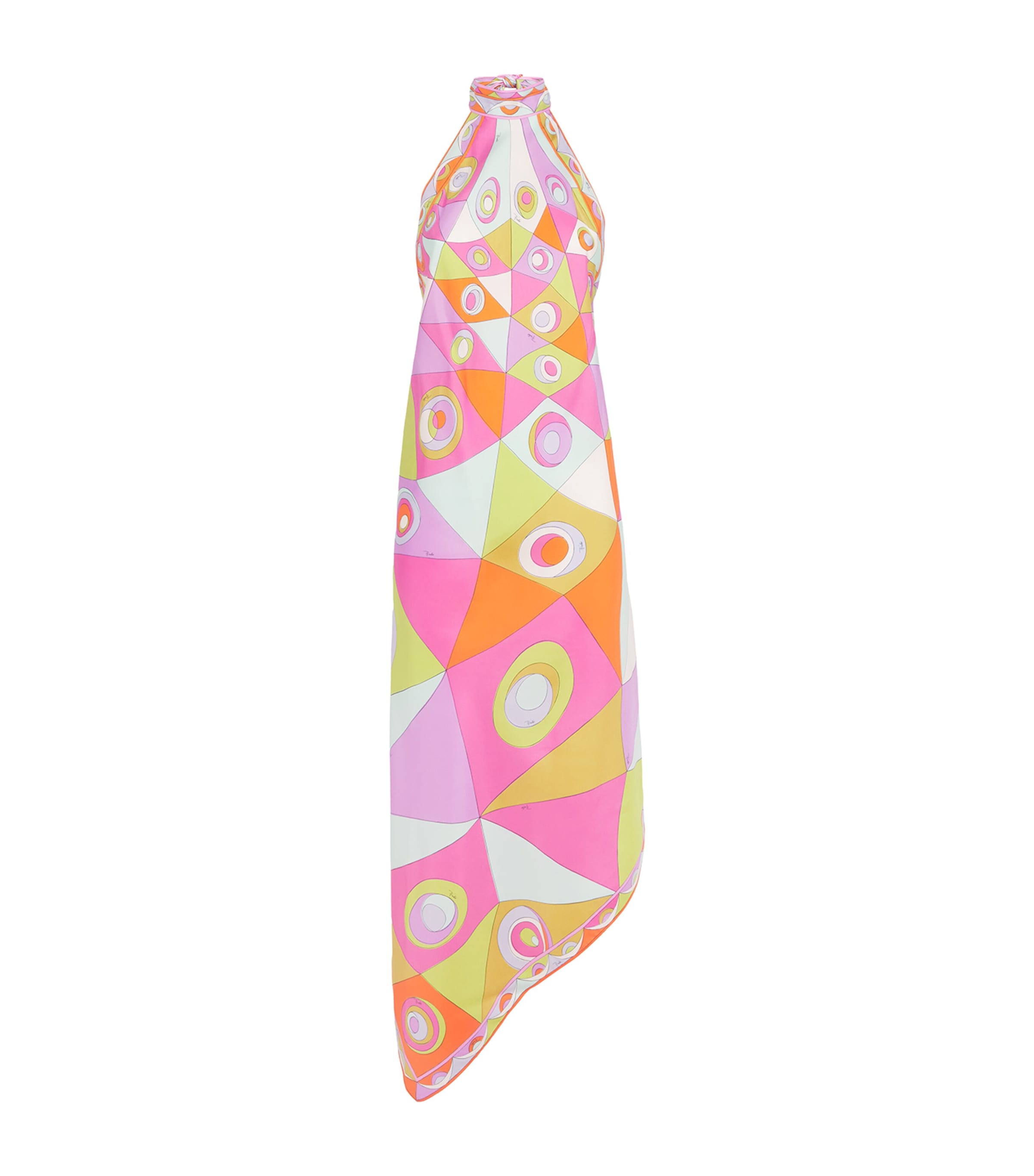 PUCCI Womens Silk Printed Halterneck Midi Dress Image 1
