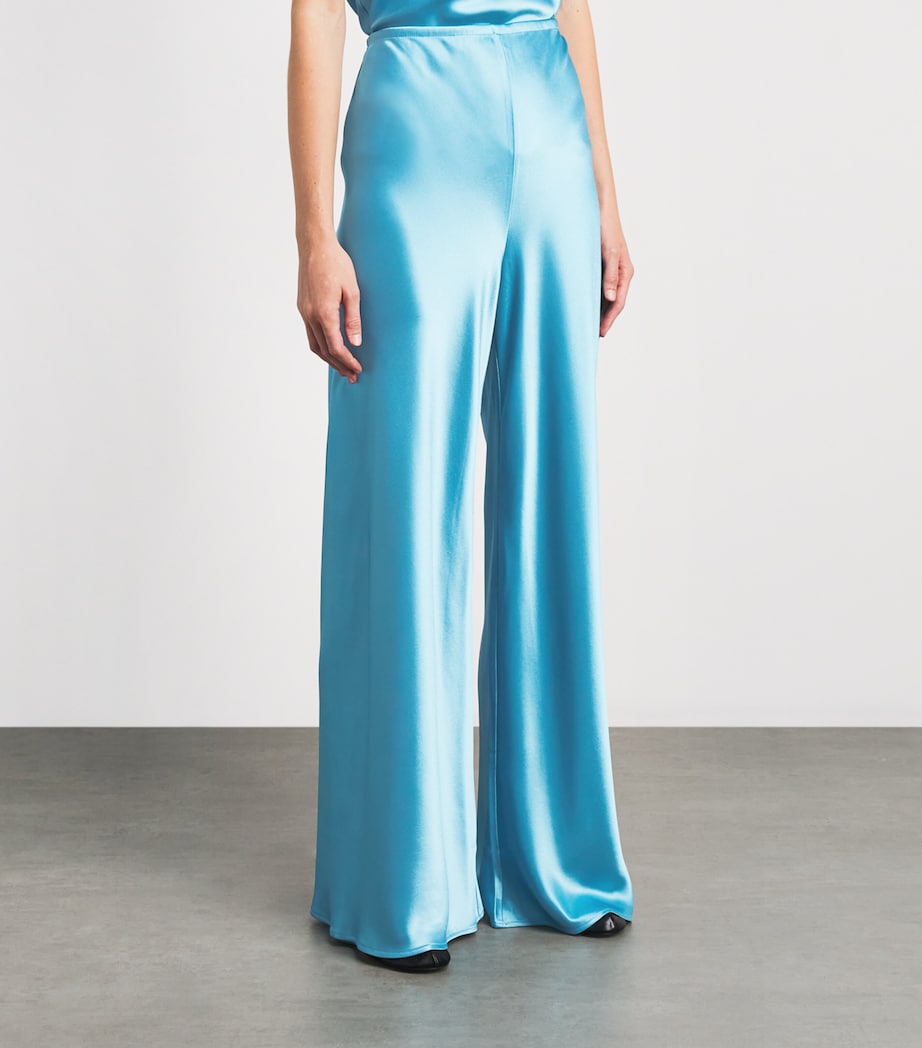 LESET Womens Satin Barb Wide-Leg Trousers Skye Image 4