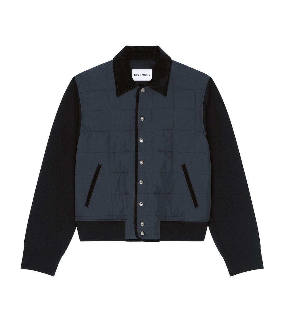 Quilted Bomber Jacket BLACK Image 1