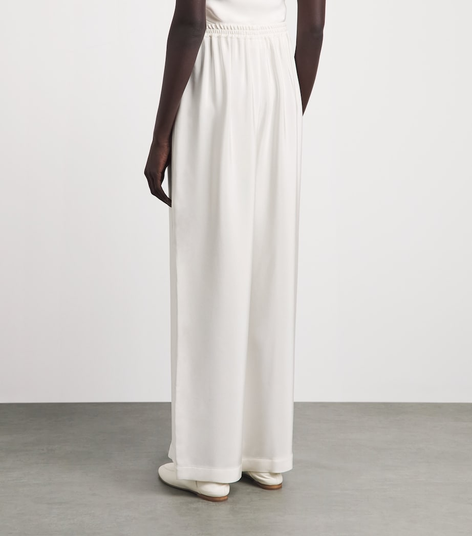 Eskandar Womens Silk Wide-Leg Trousers White Image 5