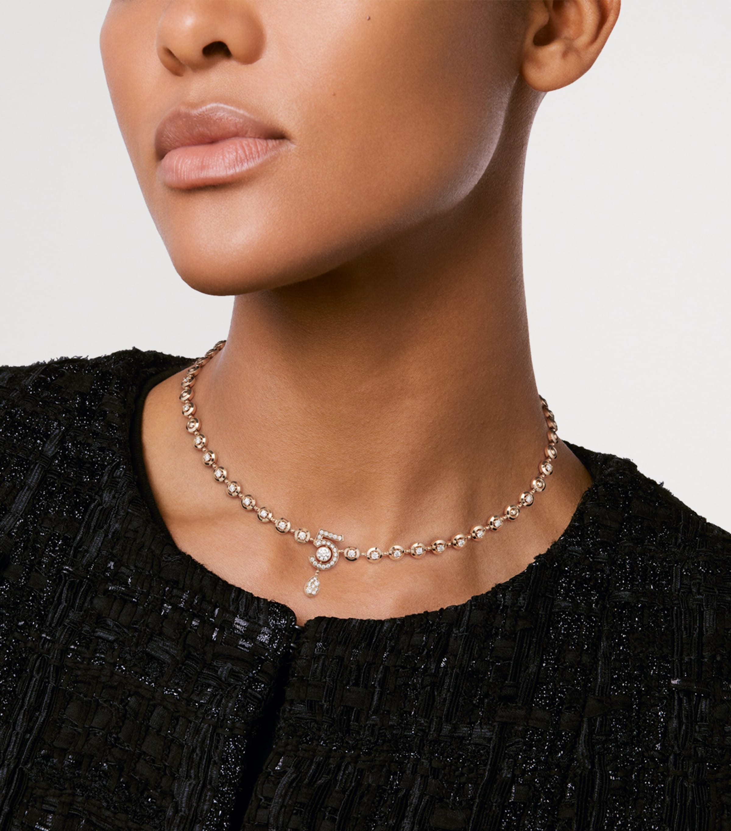 Beige Gold and Diamond Eternal N°5 Necklace BEIGE Image 2