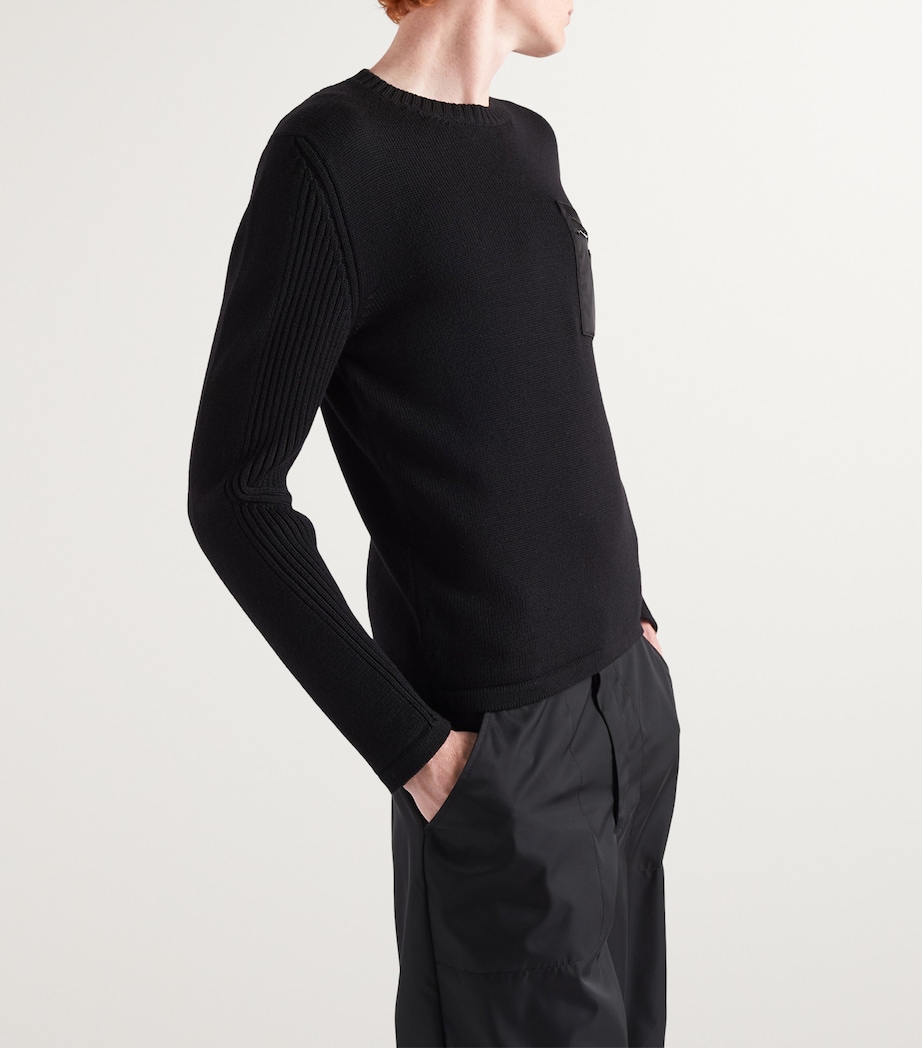 Wool Nylon-Trim Triangle Sweater F0002 Image 3