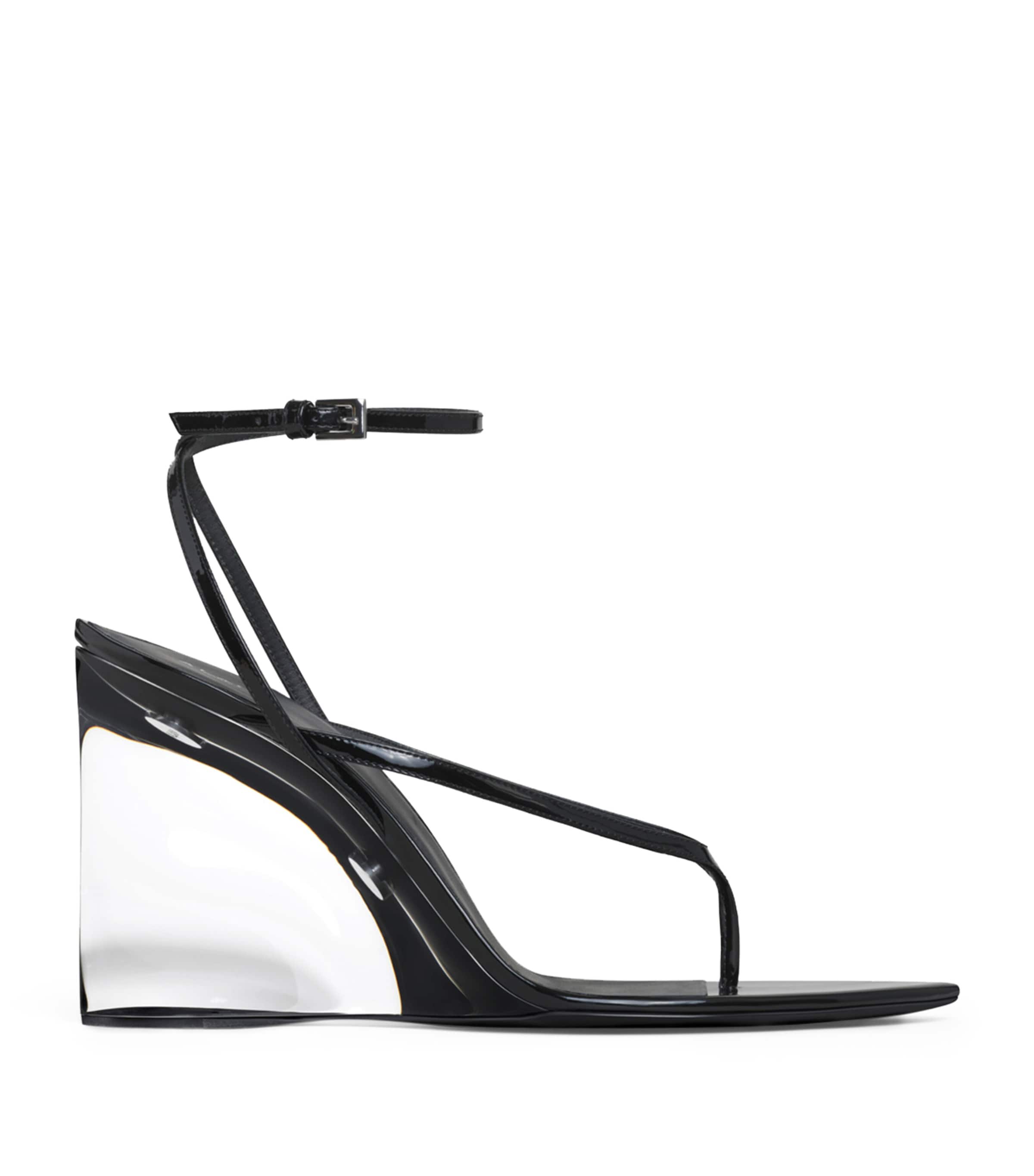 Alaïa Clear Tongs Wedge Heels 90 In Transparent