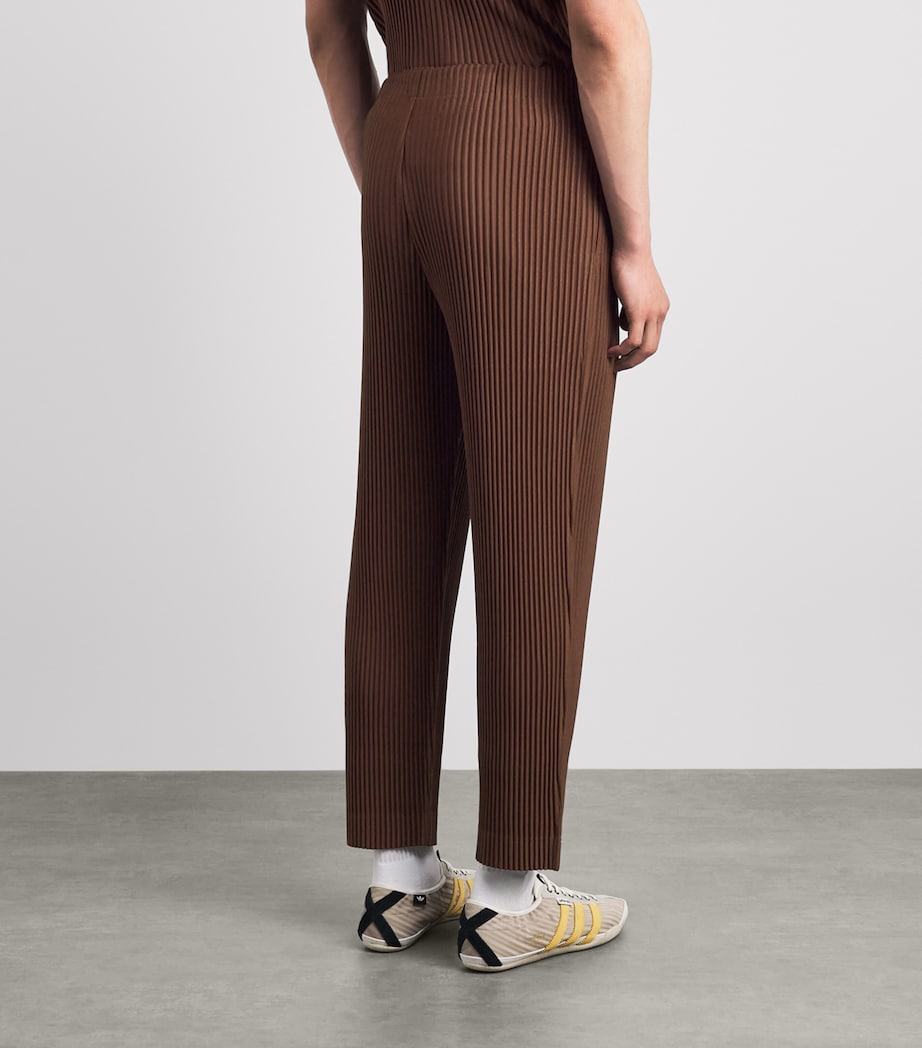 Homme Plissé Issey Miyake Mens Pleated Straight Trousers Anchor Brown Image 5