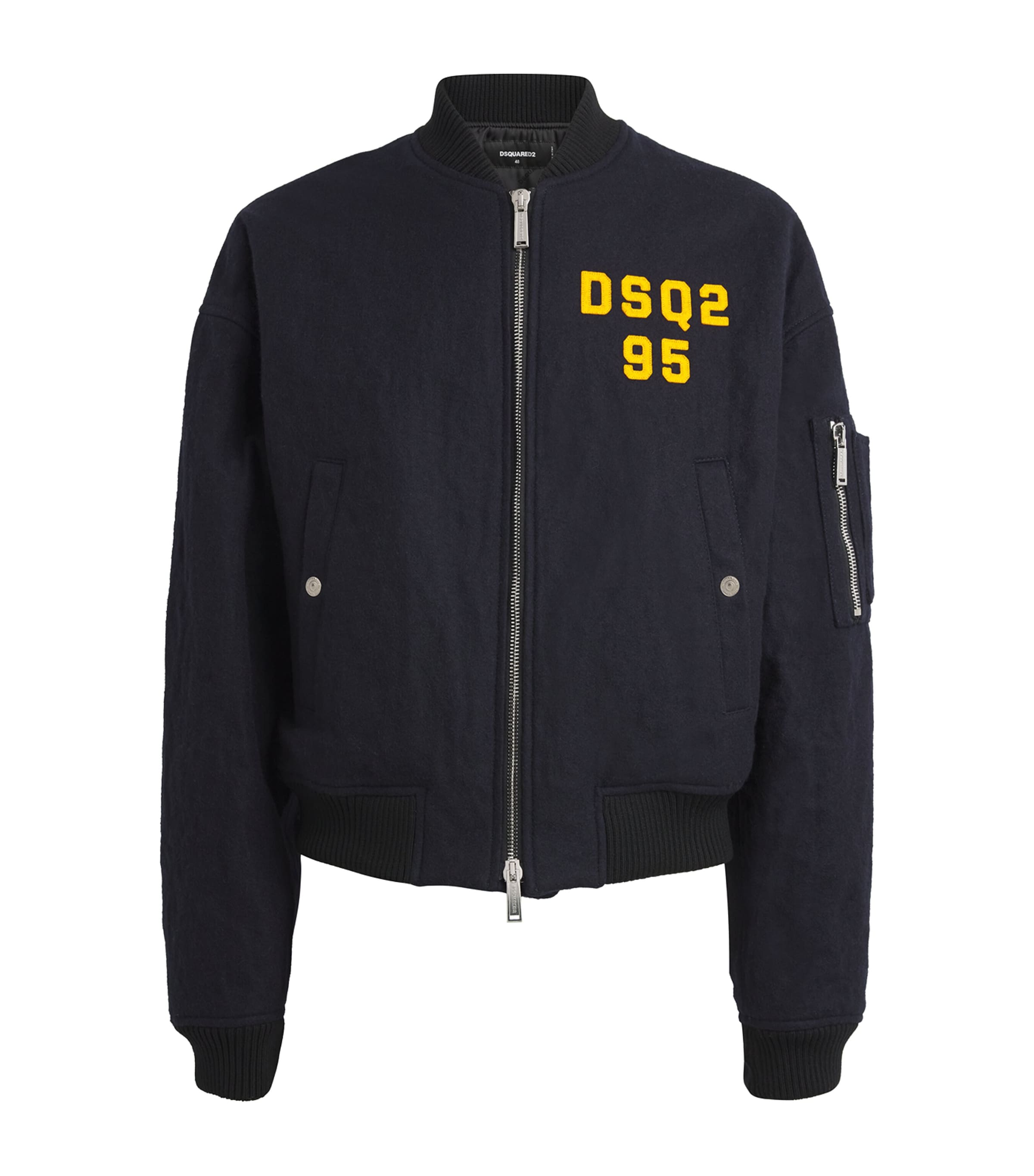 Dsquared2 Wool-blend Varsity Jacket In Blue