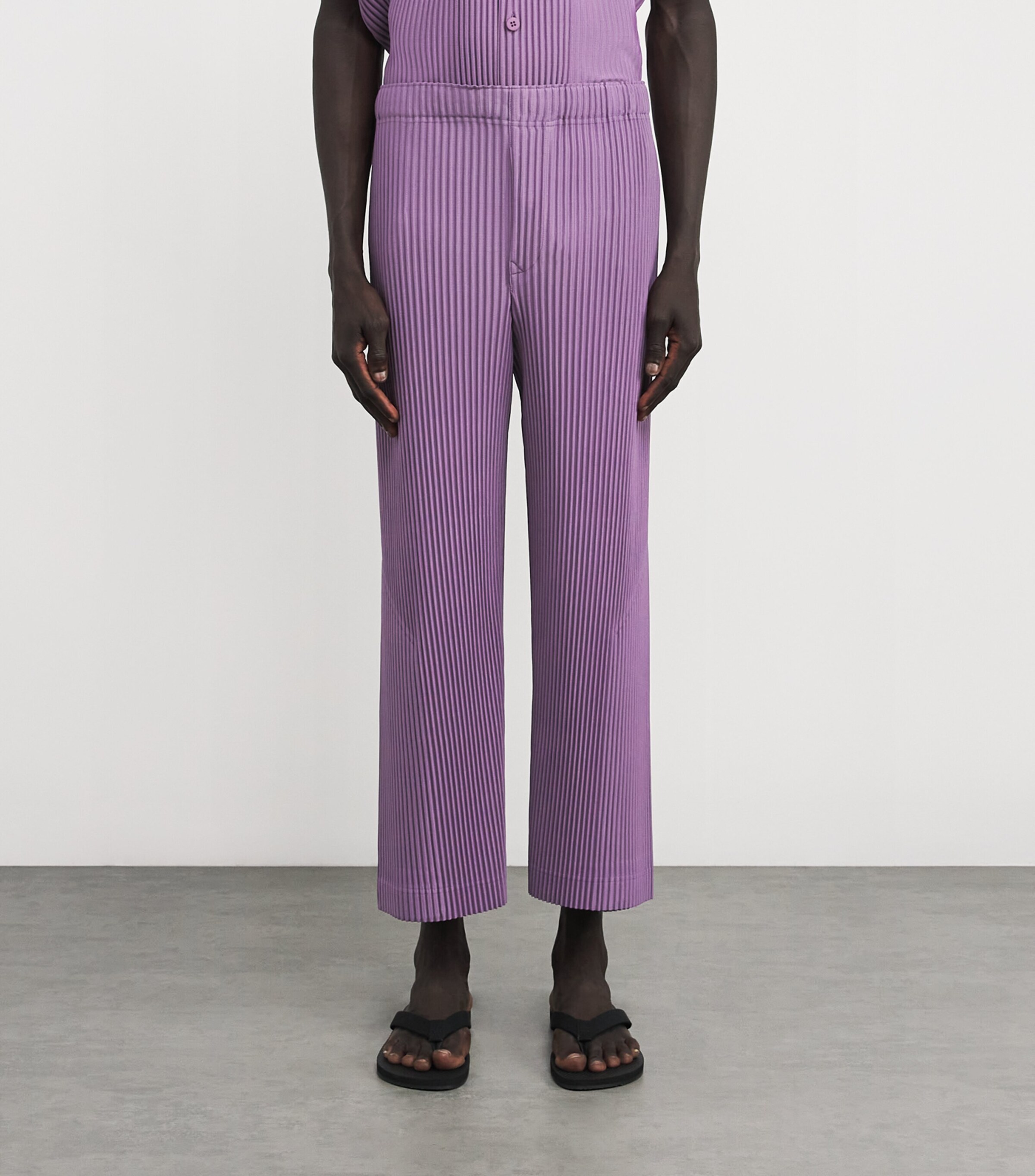 Homme Plissé Issey Miyake Purple Pleated Straight Trousers