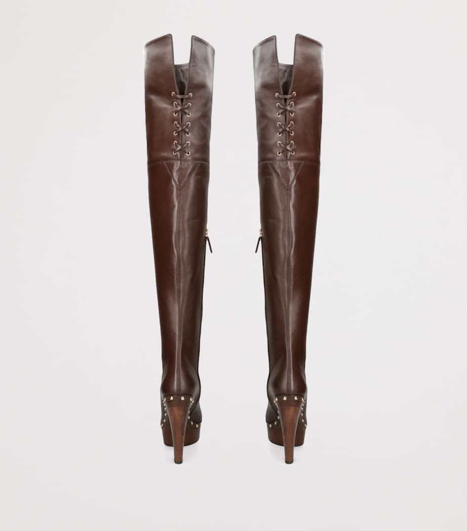 Leather Lola Over-The-Knee Boots 130 DARK BROWN Image 2