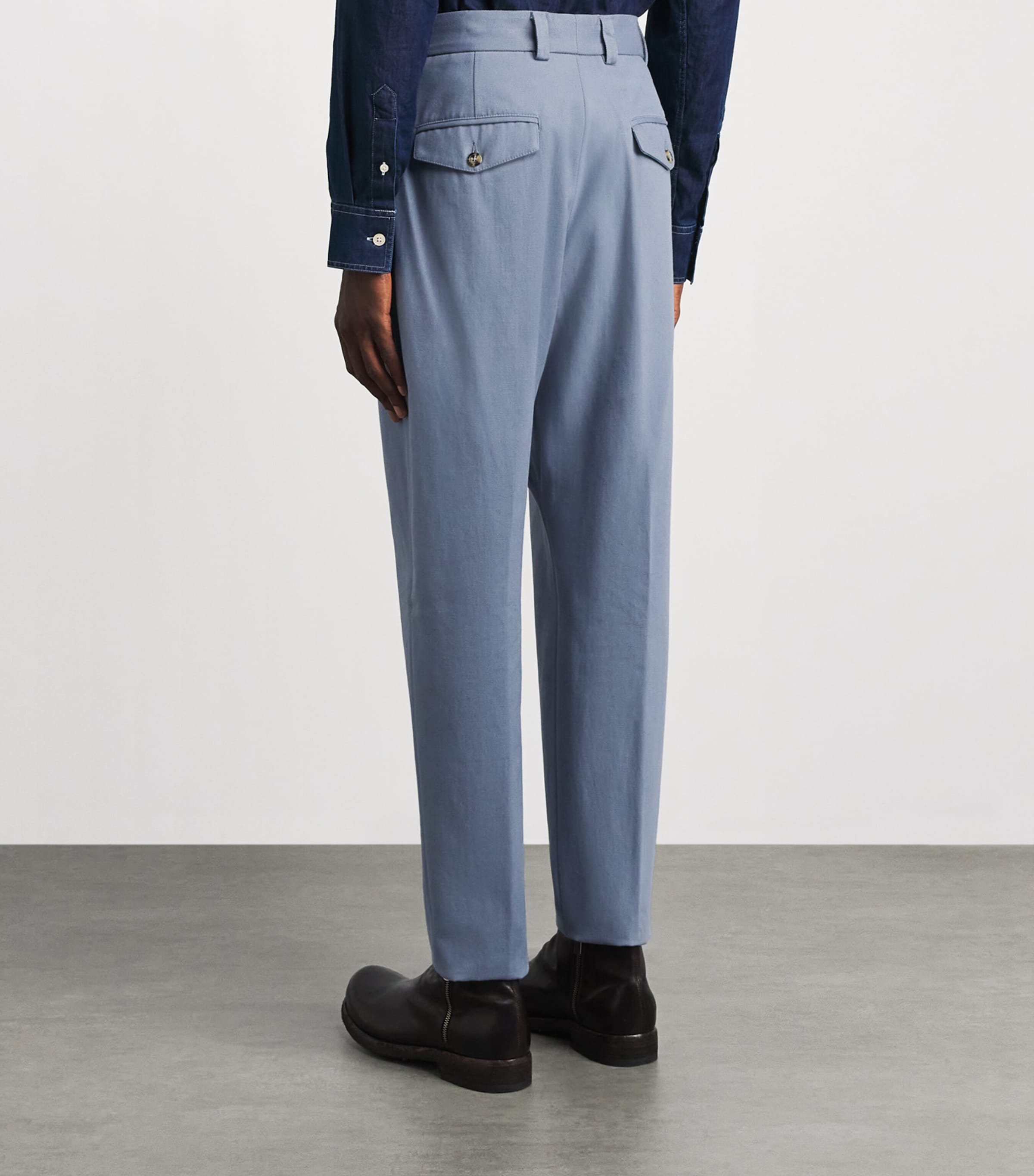 Eleventy Mens Cotton Pleated Trousers Zucchero Image 5