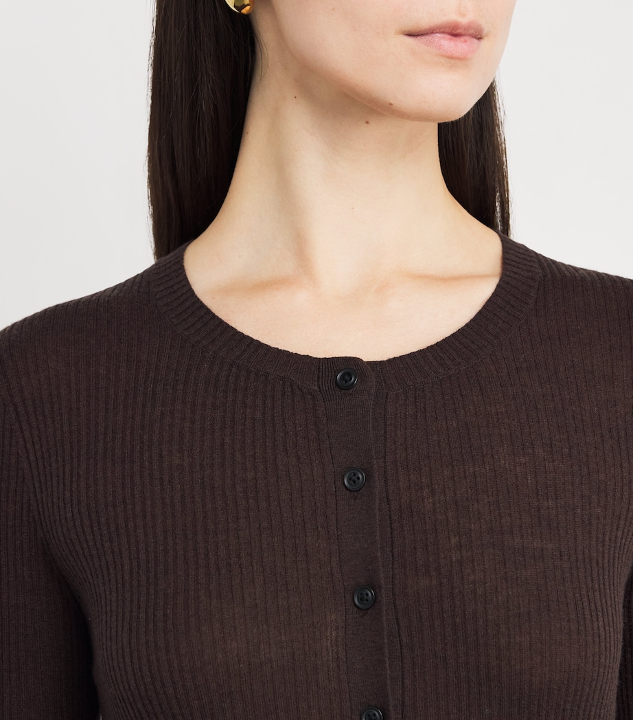 Wool-Cashmere Barely There Cardigan WARM CHOCOLATE Image 6