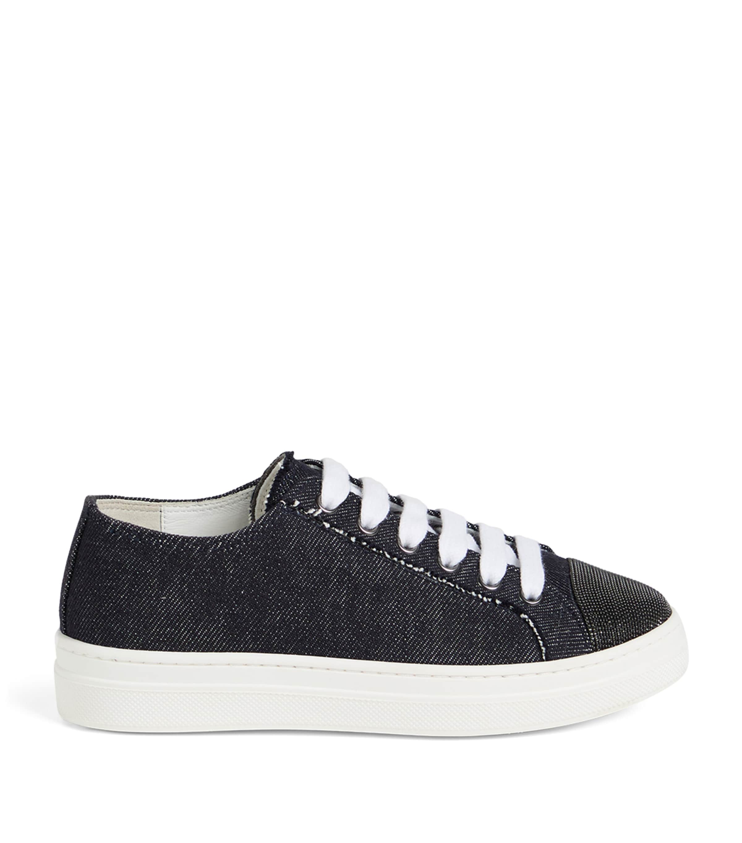 Brunello Cucinelli Kids' No-fade Denim Low-top Sneakers