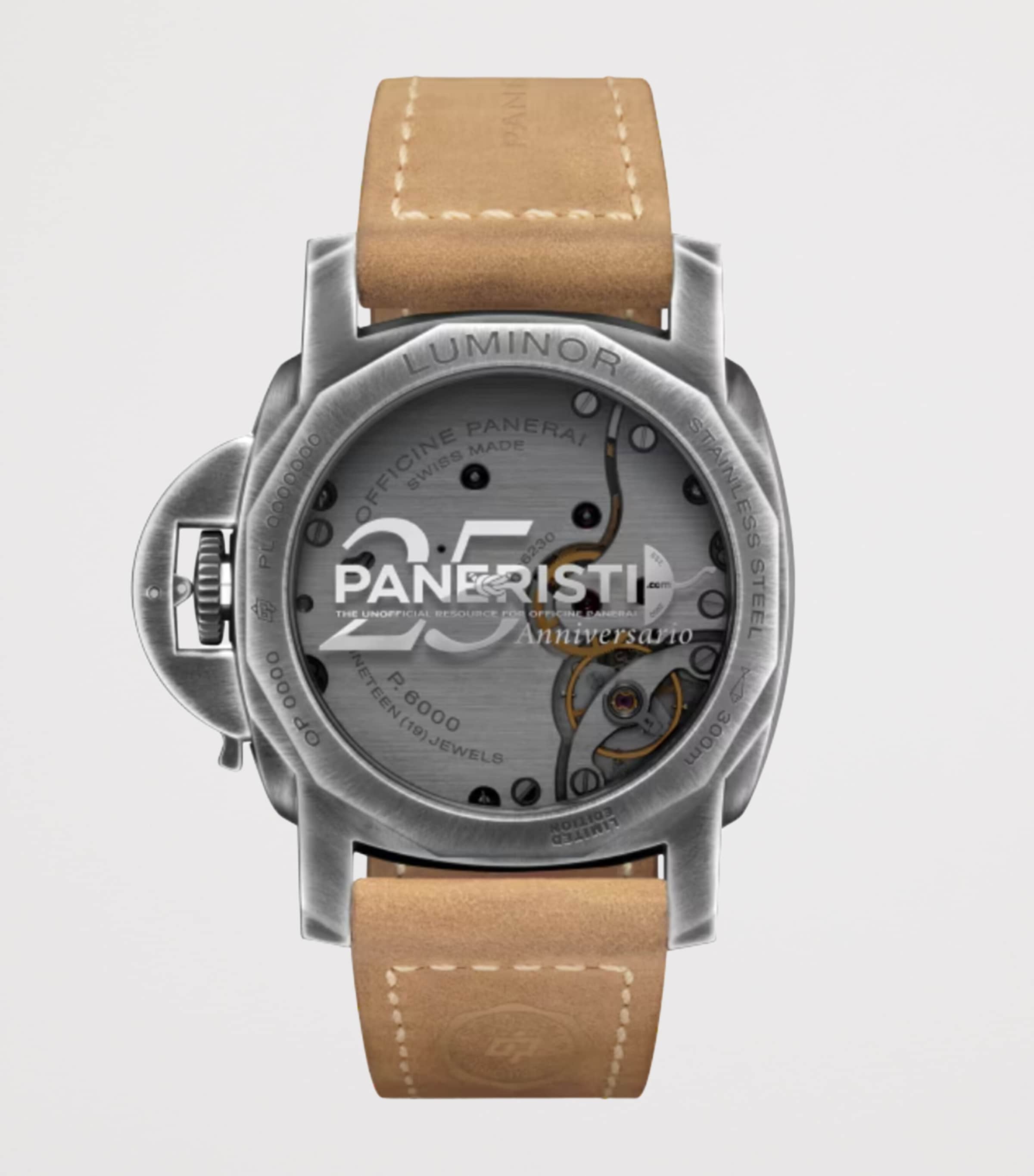 Panerai Brunito Steel Luminor Venticinque Watch 44mm Blue Image 2