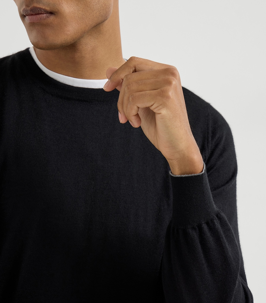 Brunello Cucinelli Mens Cashmere-Silk Crew-Neck Sweater Image 6