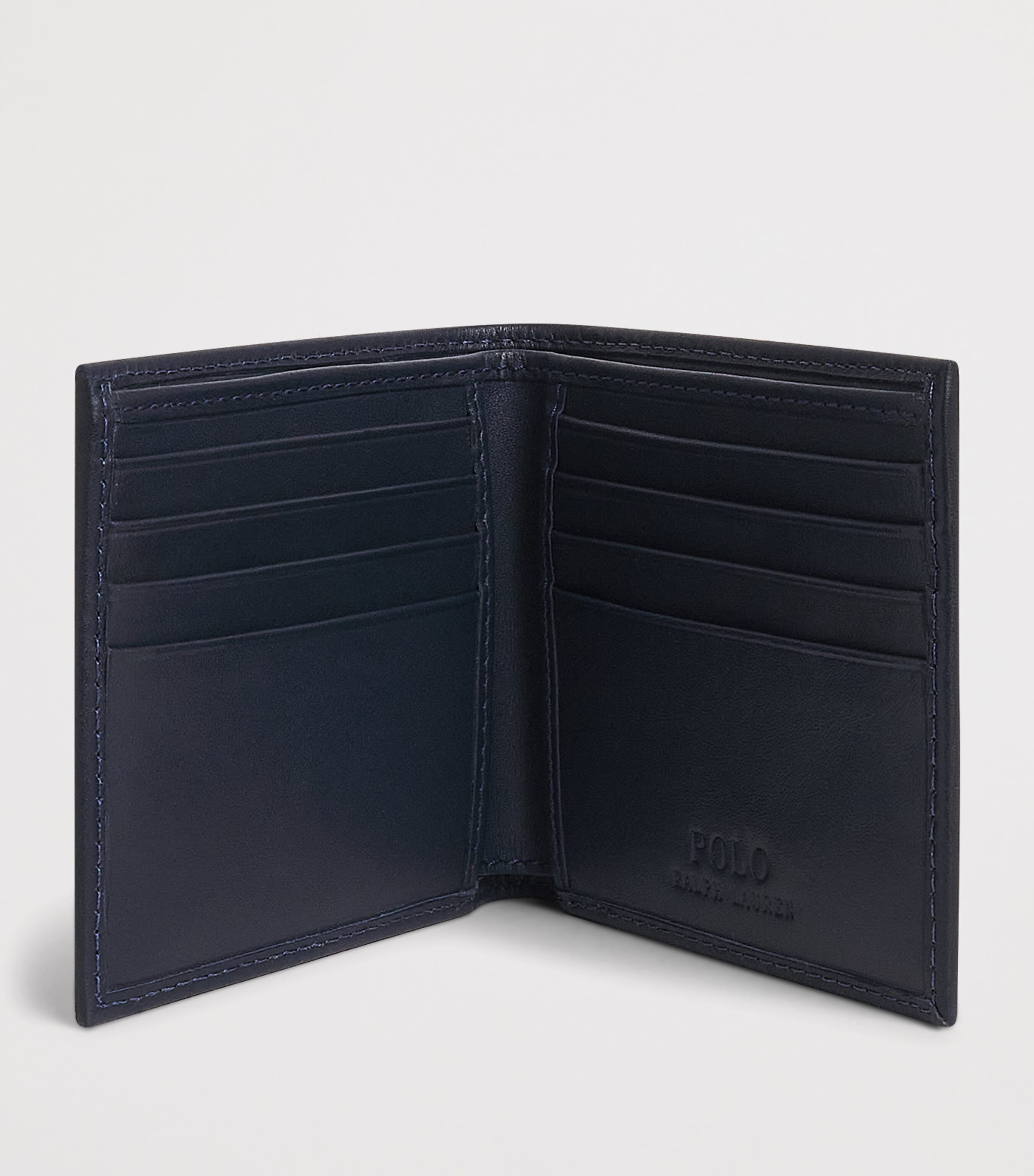 Polo Ralph Lauren Leather Polo Bear Bifold Wallet Newport Navy Image 2