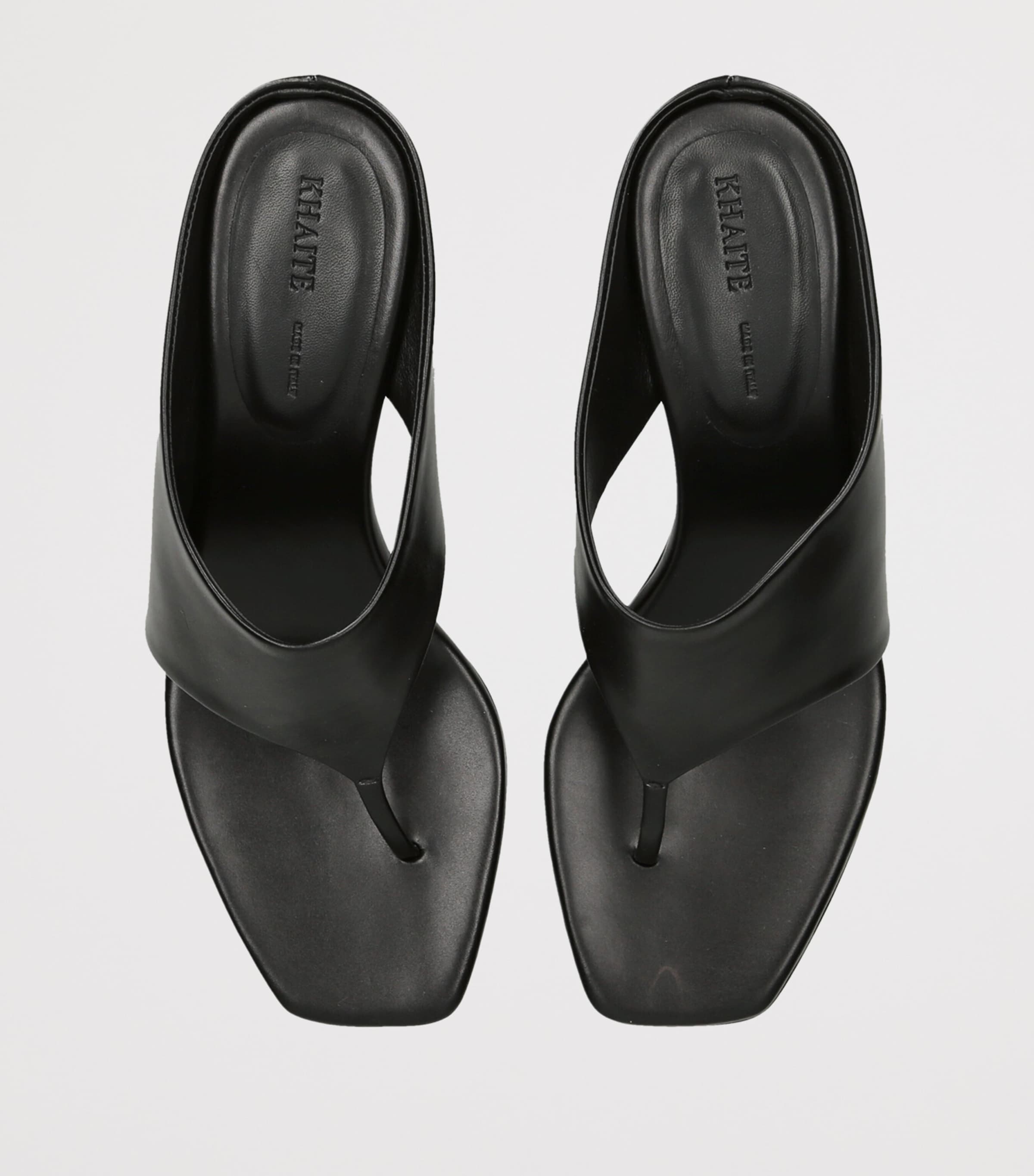 Khaite Leather Marlow Heeled Mules 55 Black Image 3