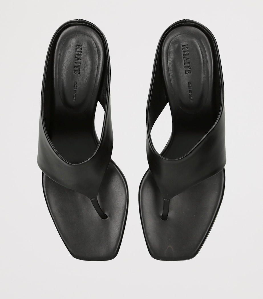 Khaite Leather Marlow Heeled Mules 55 Black Image 3