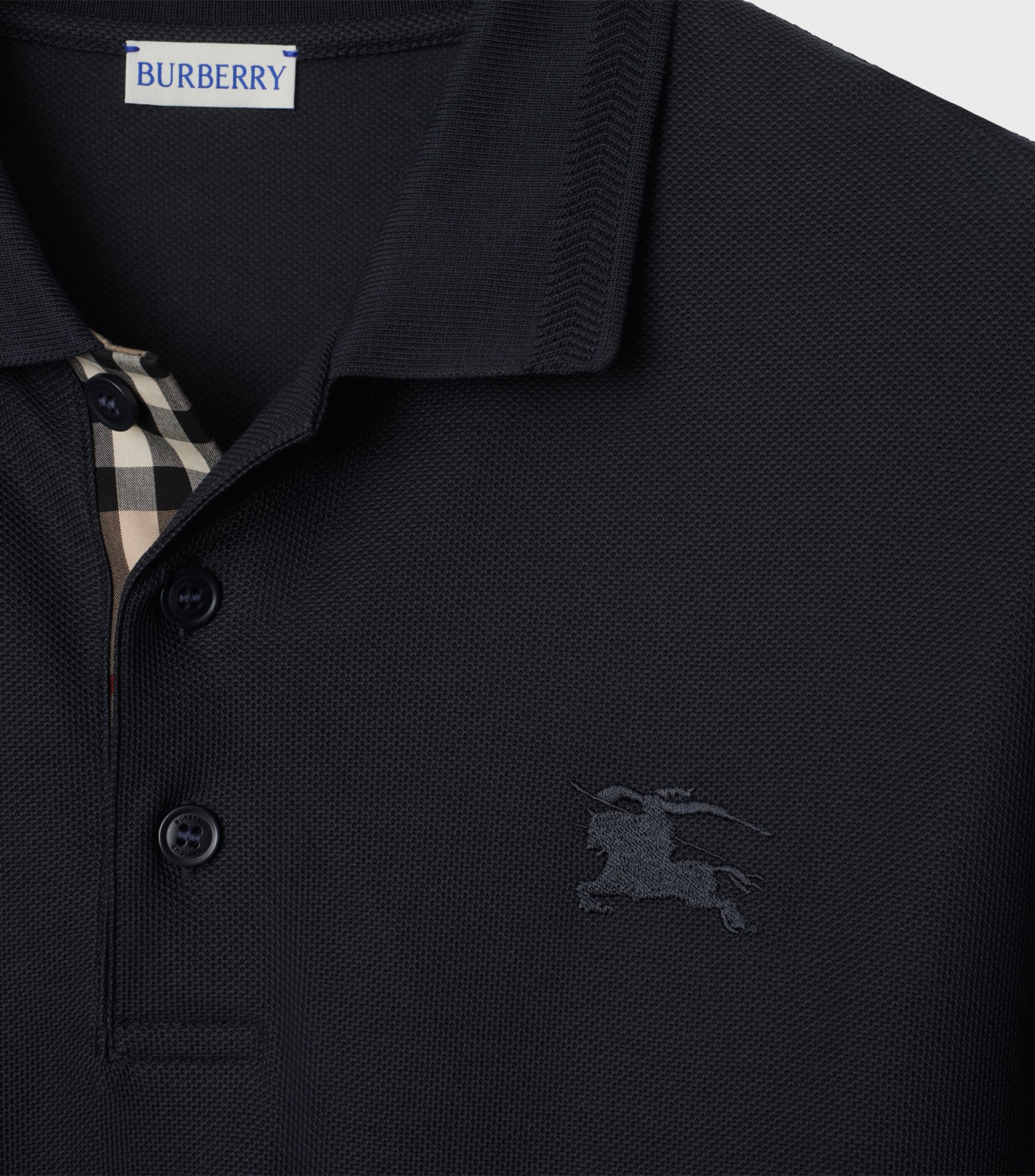 Cotton EKD -Embroidered Long-Sleeve Polo Shirt COAL BLUE Image 5