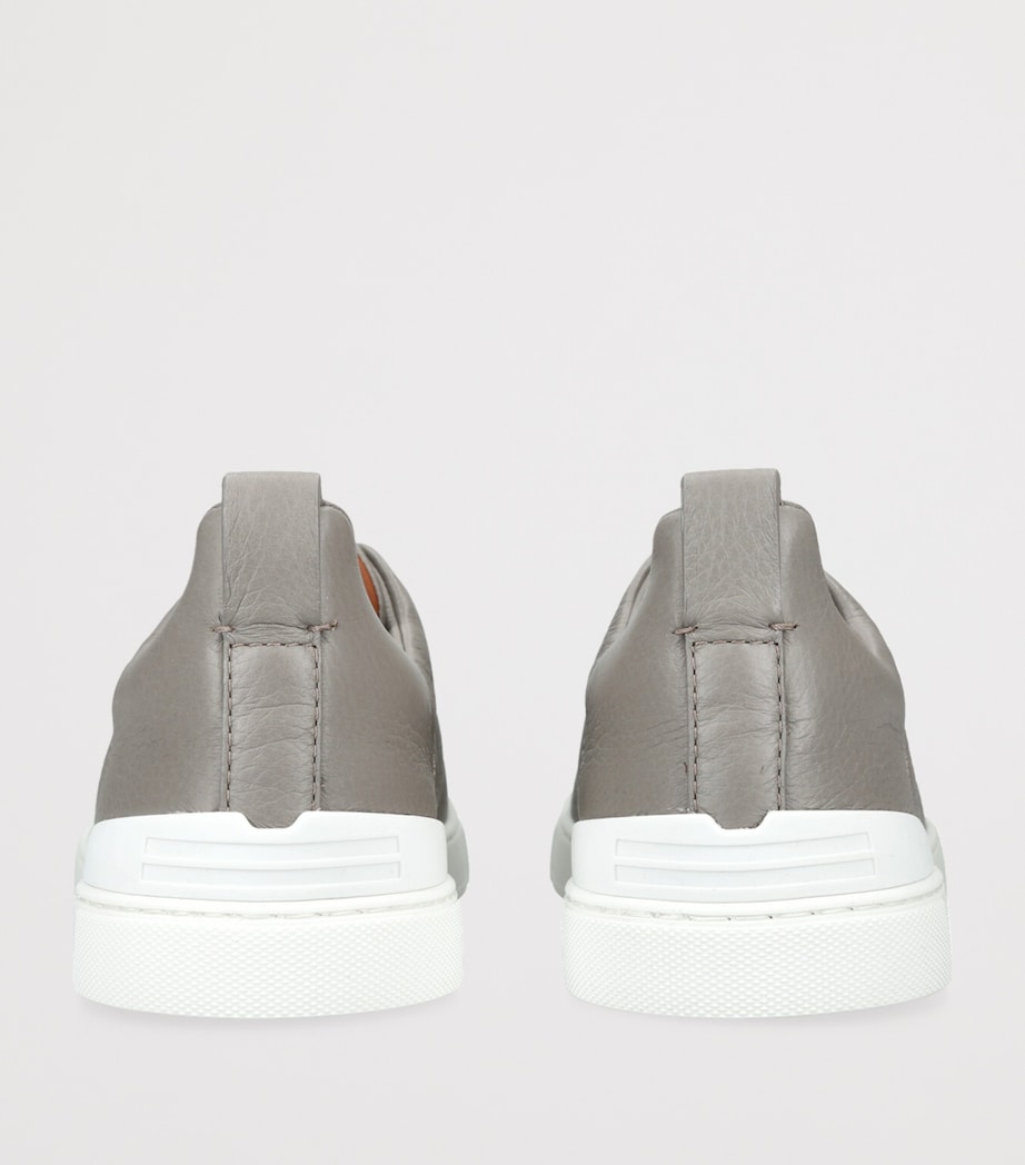 Leather SECONDSKIN Triple-Stitch Sneakers METAL COMB Image 2