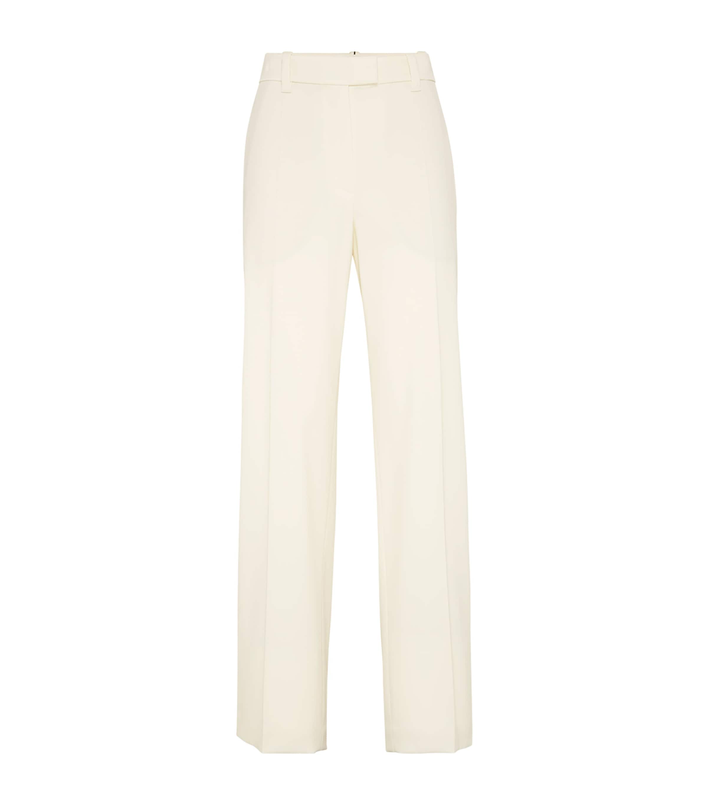 Brunello Cucinelli Stretch Cotton Gabardine Kickflare Ankle Cigarette Pants In White