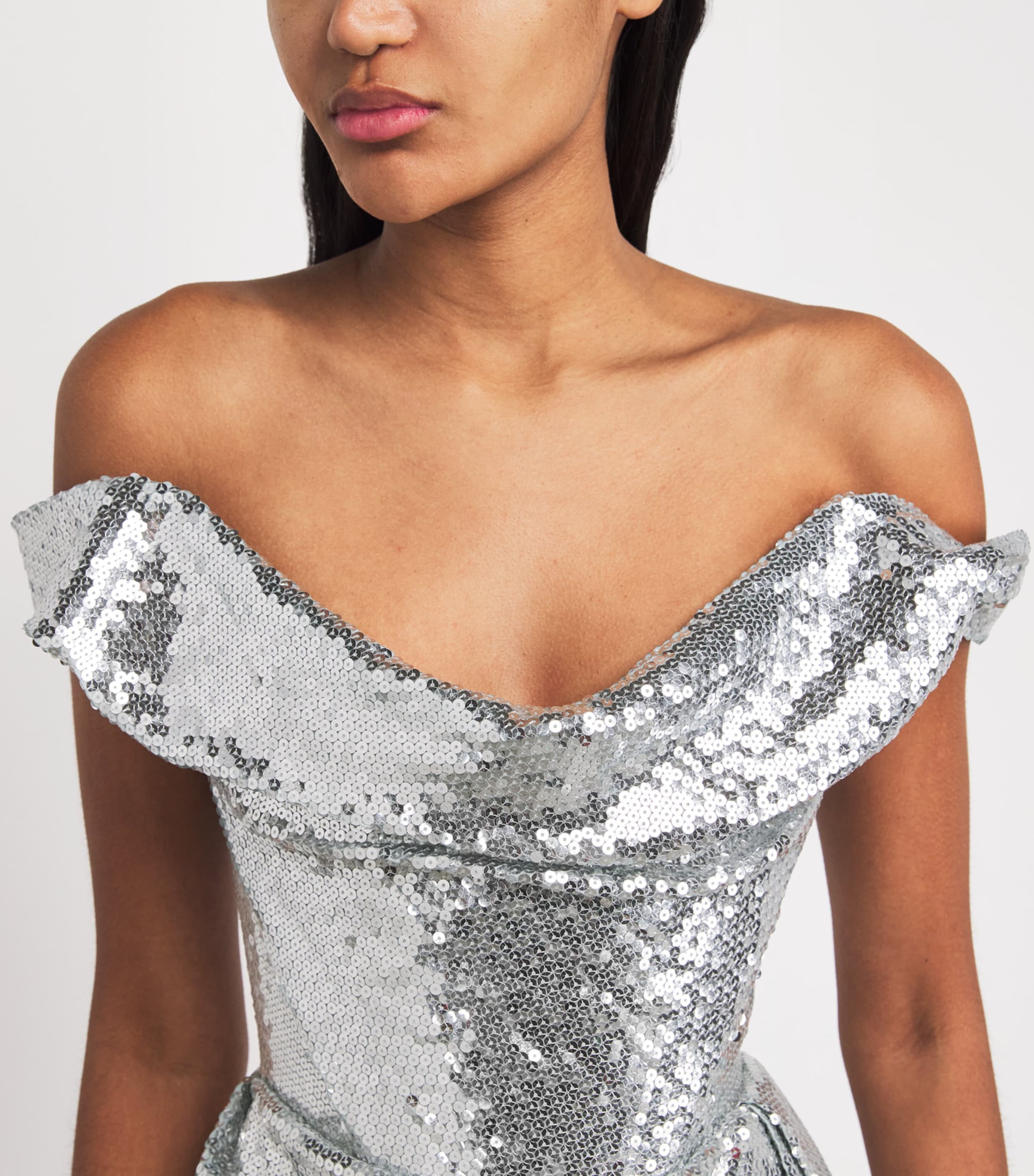 Vivienne Westwood Green Sequin-Embellished Comet Gown | Harrods UK