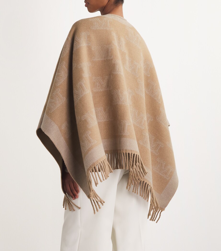 Virgin Wool Poncho CAMEL Image 4