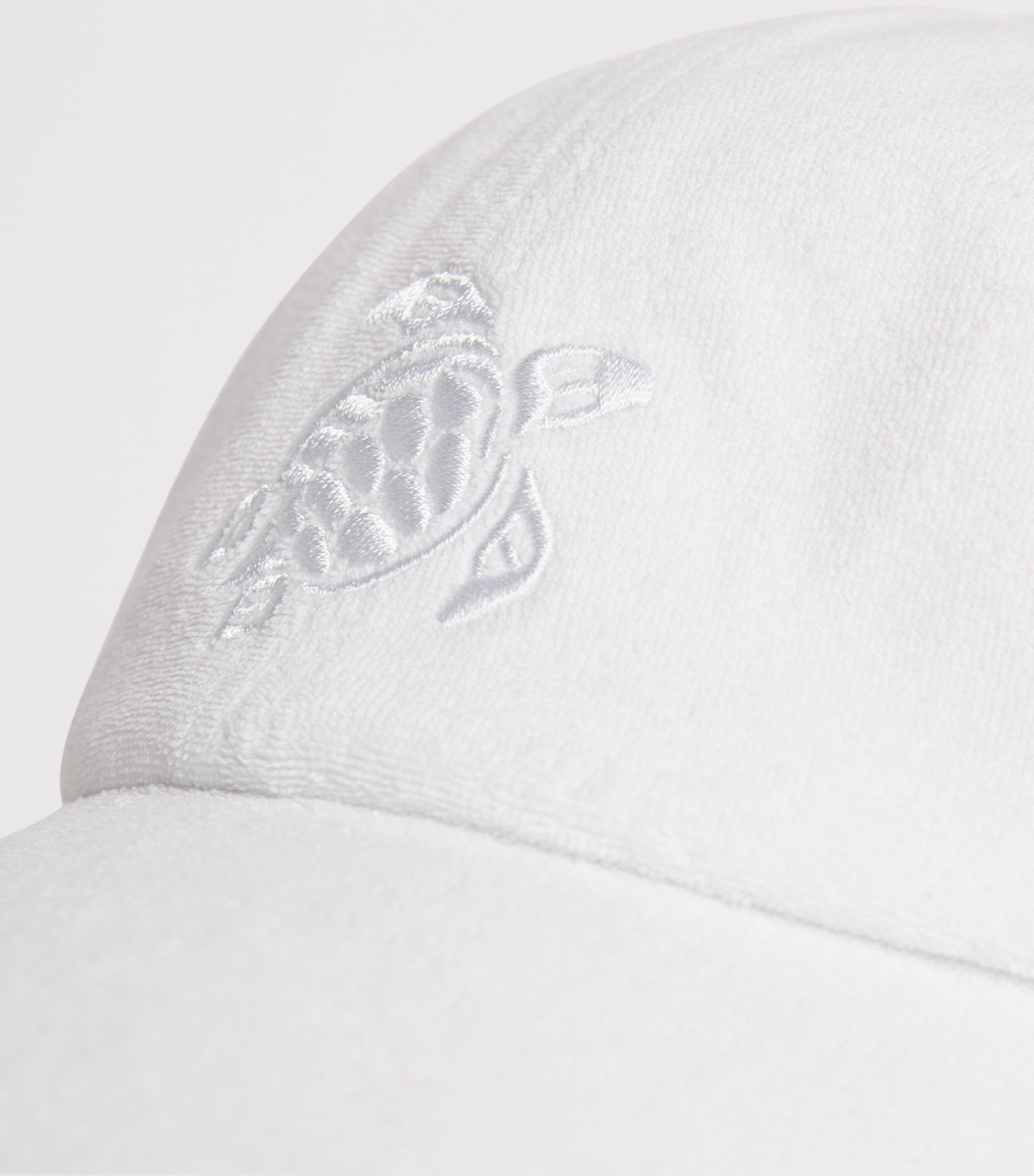 Terry Embroidered Logo Baseball Cap 010-WHITE Image 4